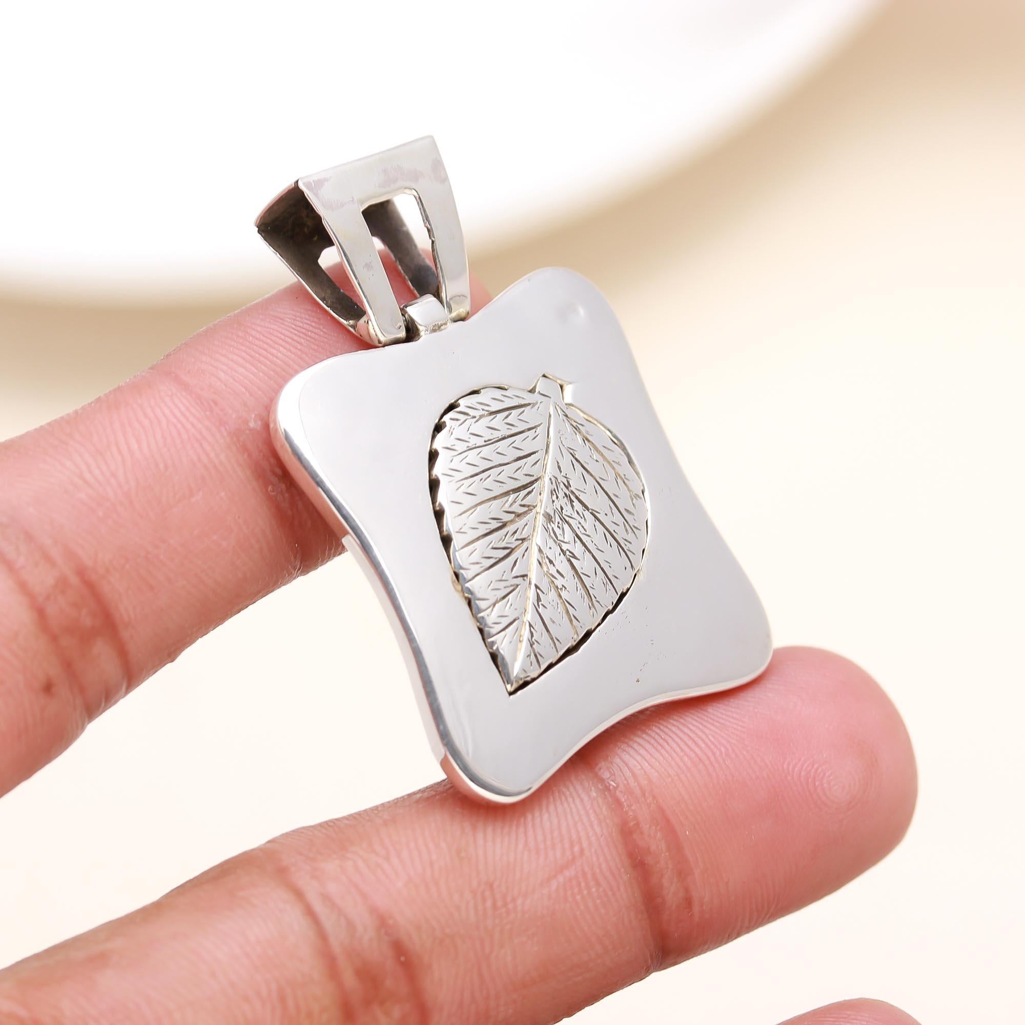 Sterling Silver Bodhi Leaf Charm Pendant