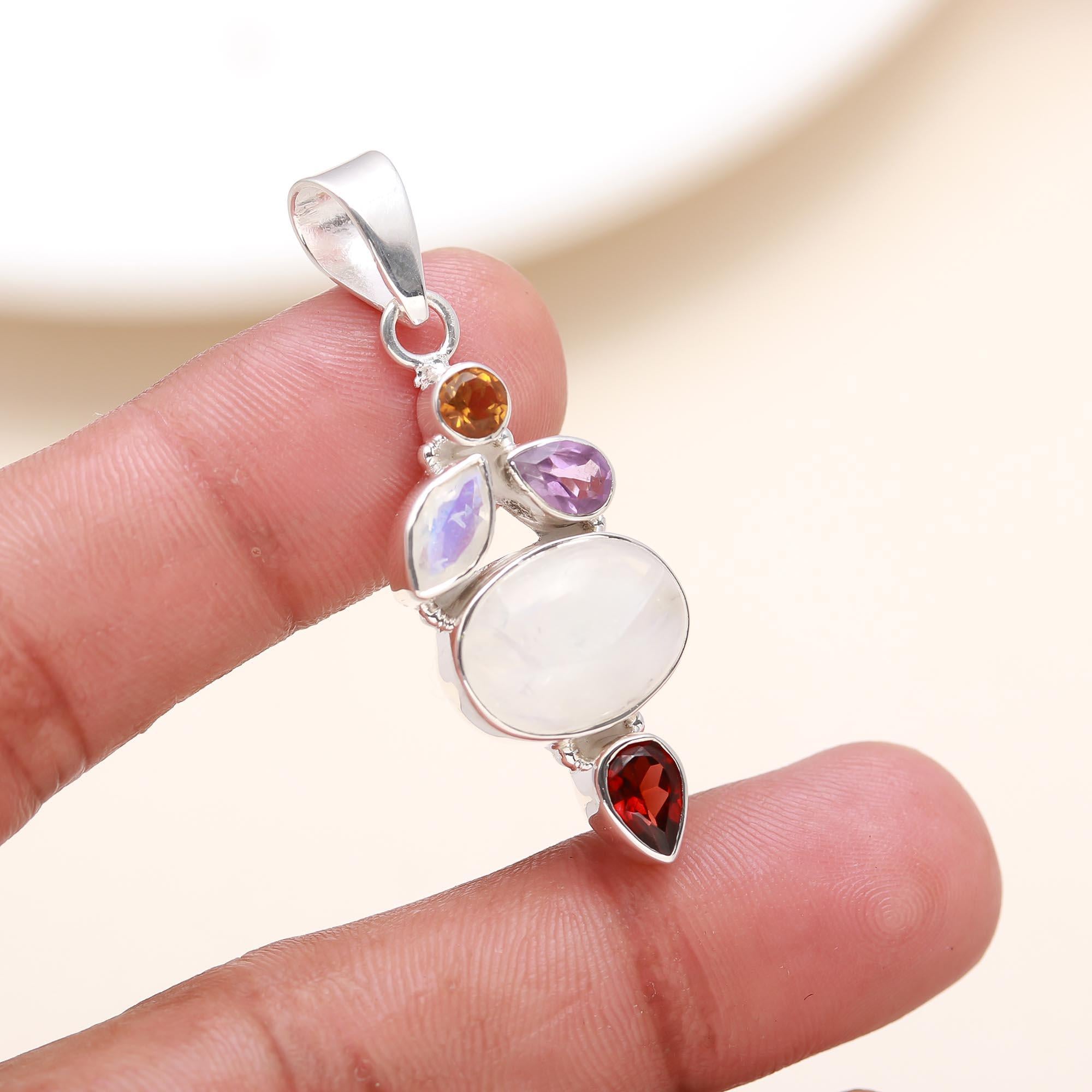 Pearl And Amethyst Handmade 925 Sterling Silver Pendant