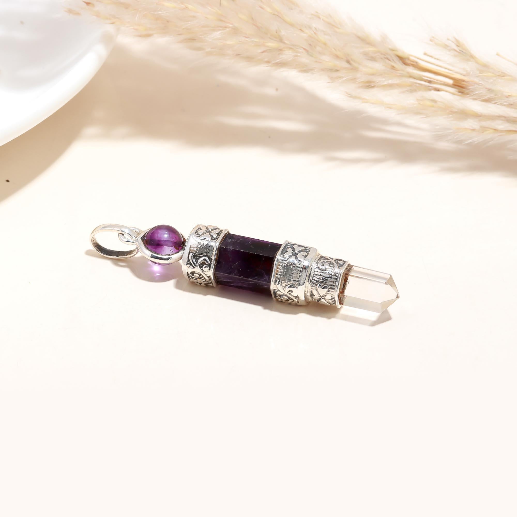 Amethyst Pendulum Sterling Silver Pendant