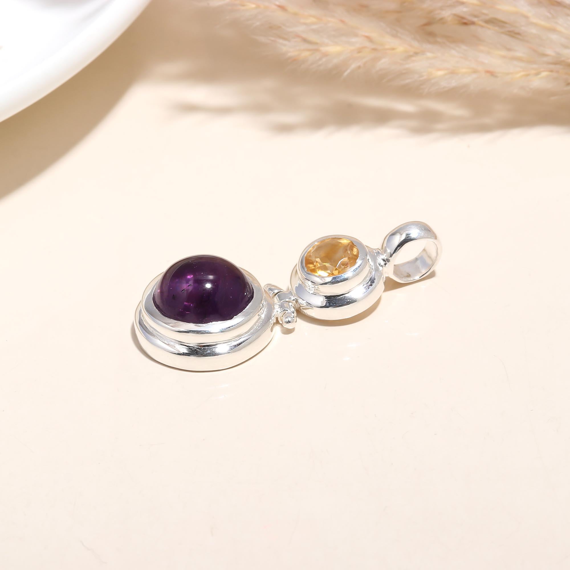 Purple Amethyst Citrine Pearl Sterling Silver Wholesale Pendant Jewelry