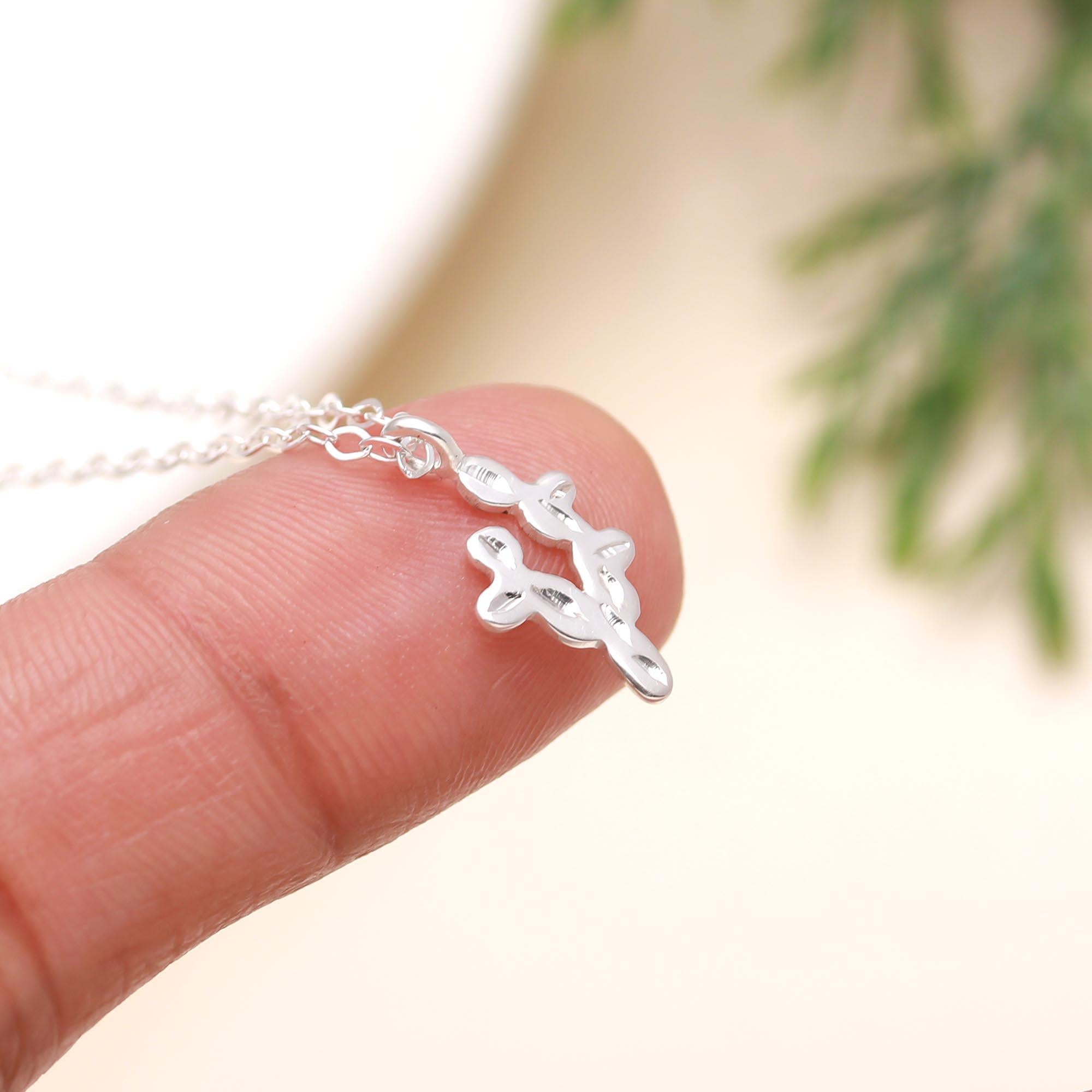 925 Silver Mini Cactus Pendant Necklace