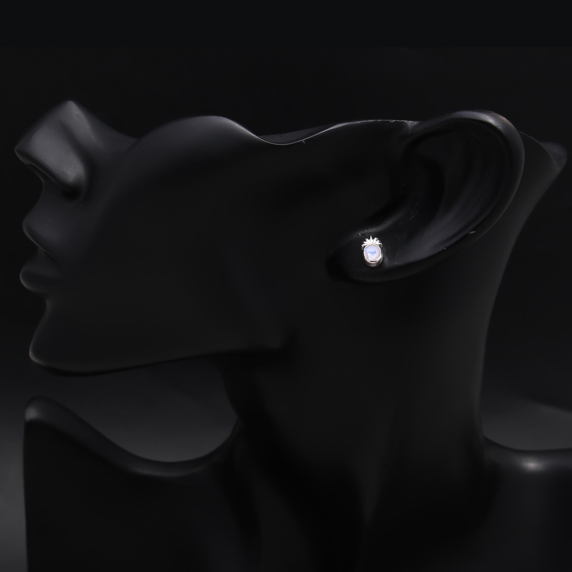 925 Sterling Silver Moonstone Studs Earrings