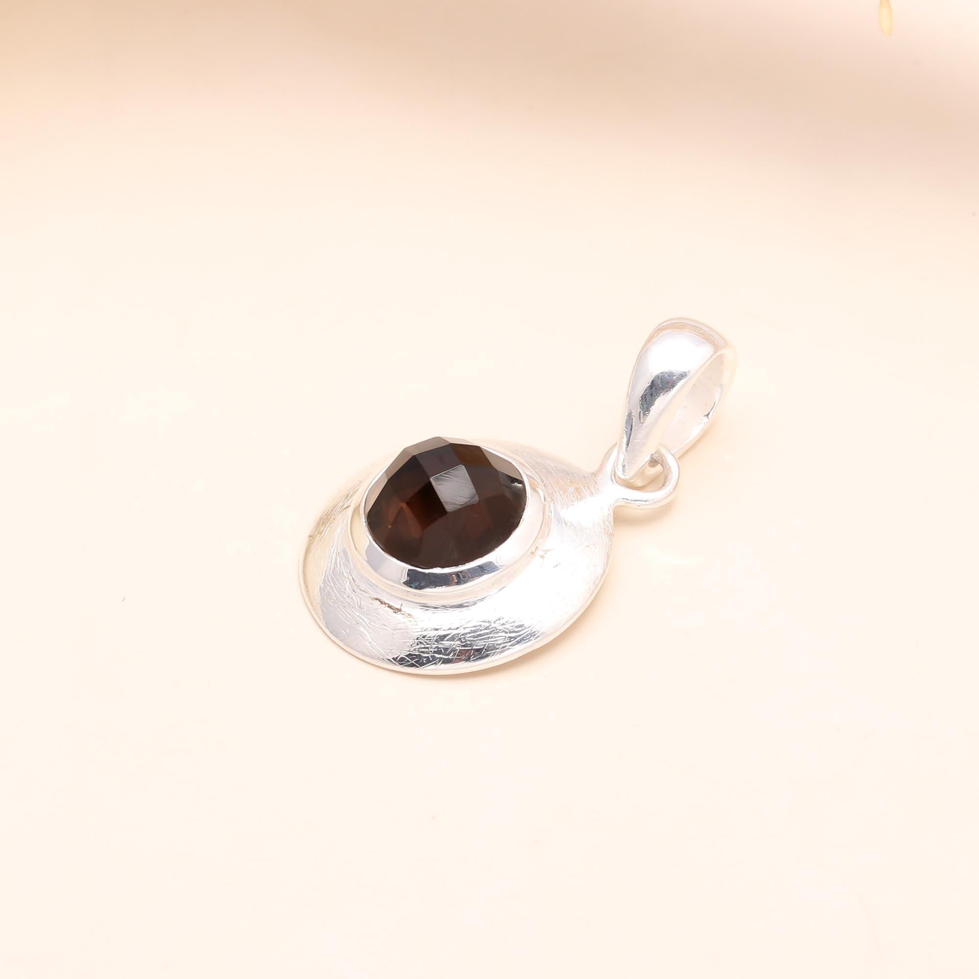 925 Sterling Silver Smoky Quartz Pendant