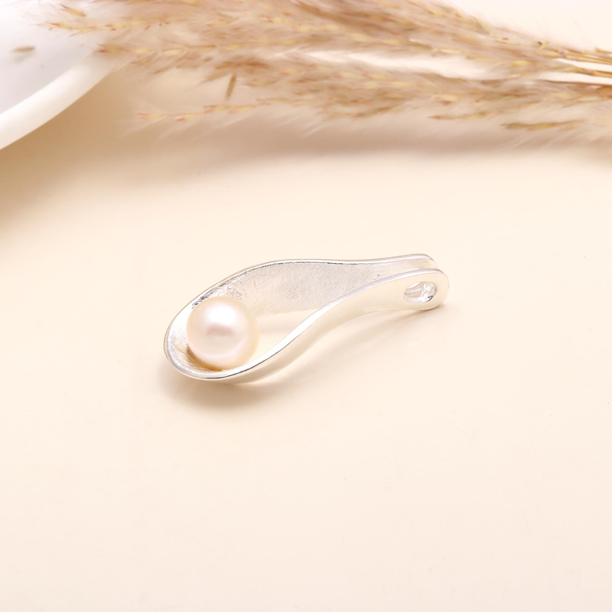 925 Sterling Silver Natural Freshwater Pearl Teardrop Pendant