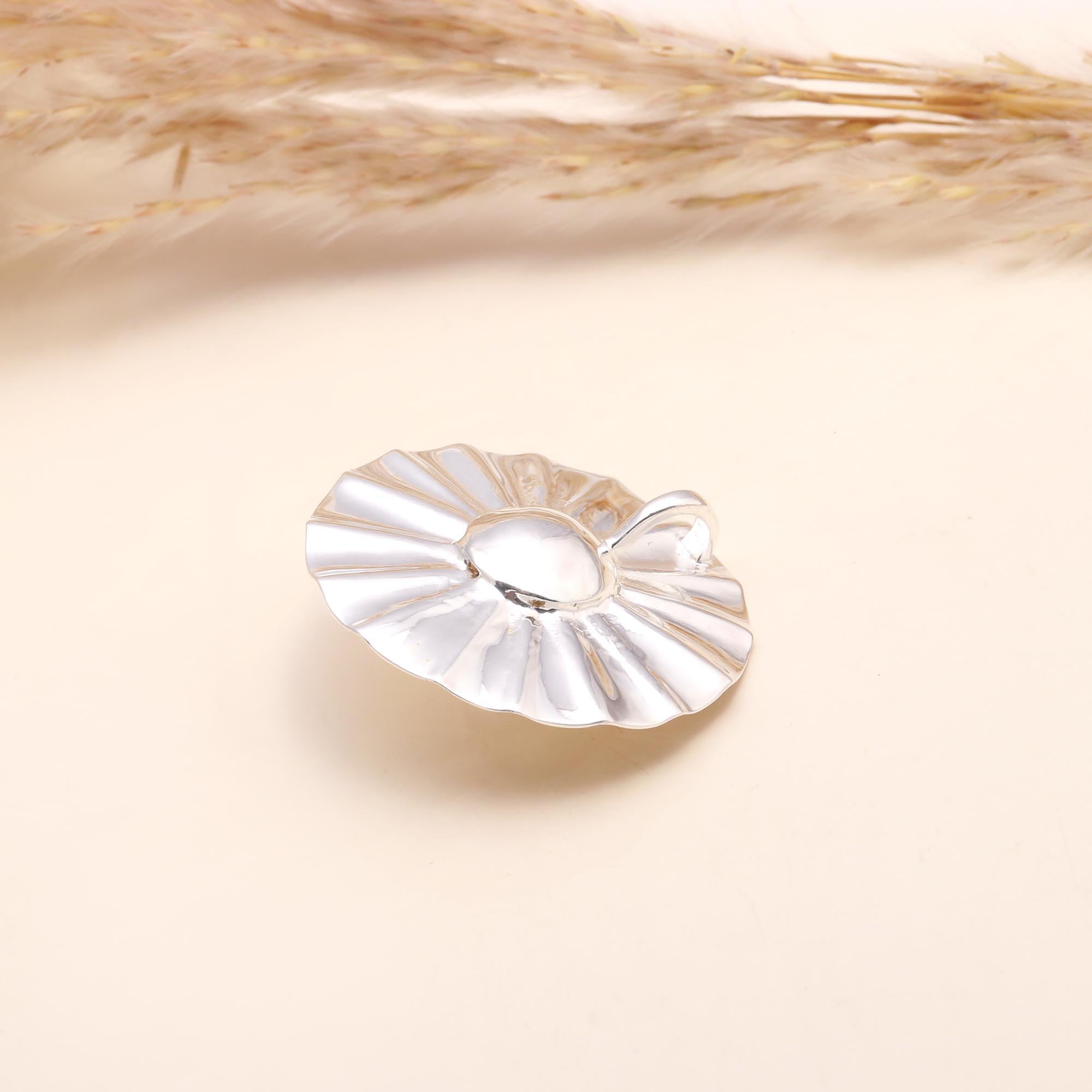 925 Sterling Silver Natural Pearl Center Modern Disc Pendant