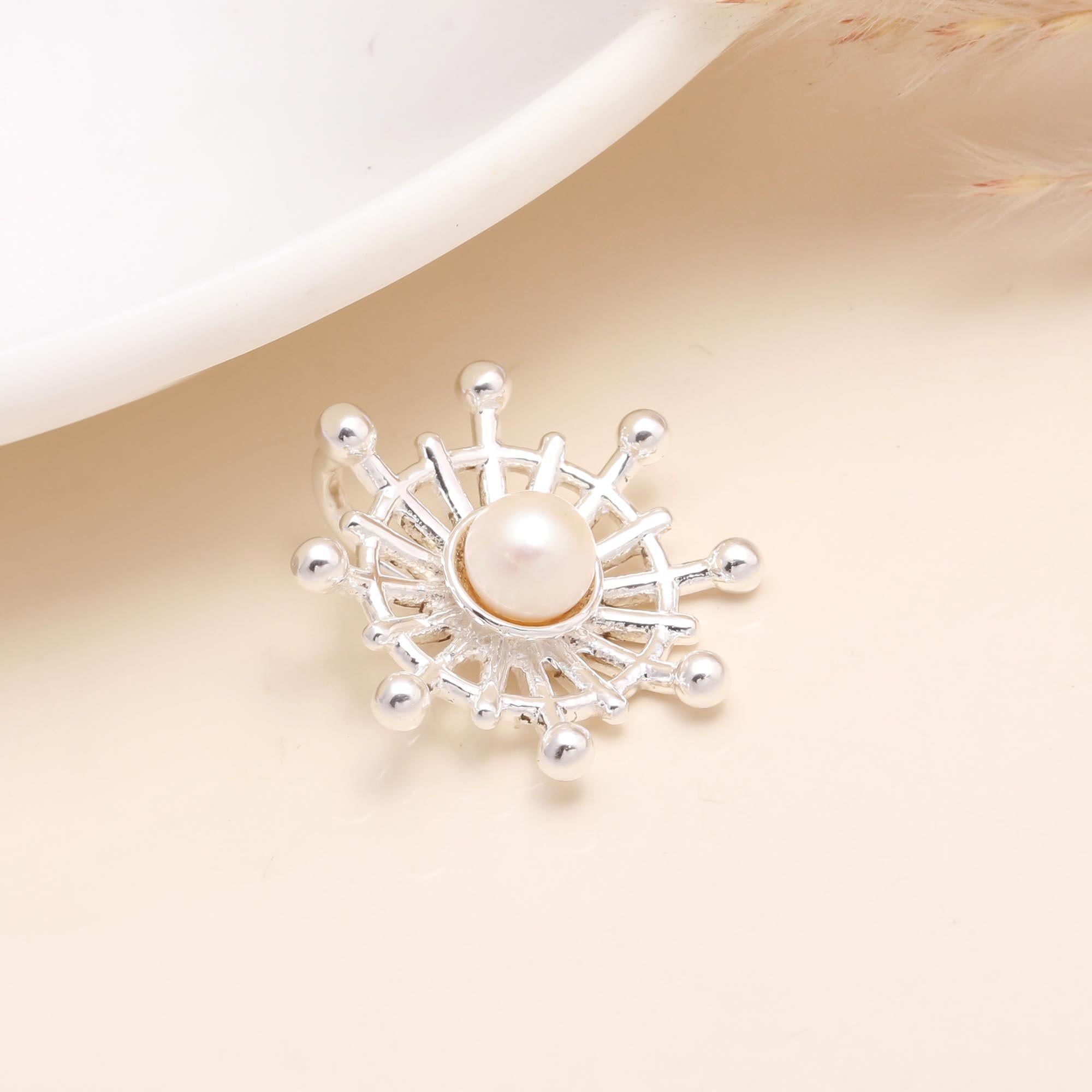 925 Sterling Silver Sunburst Pearl Pendant
