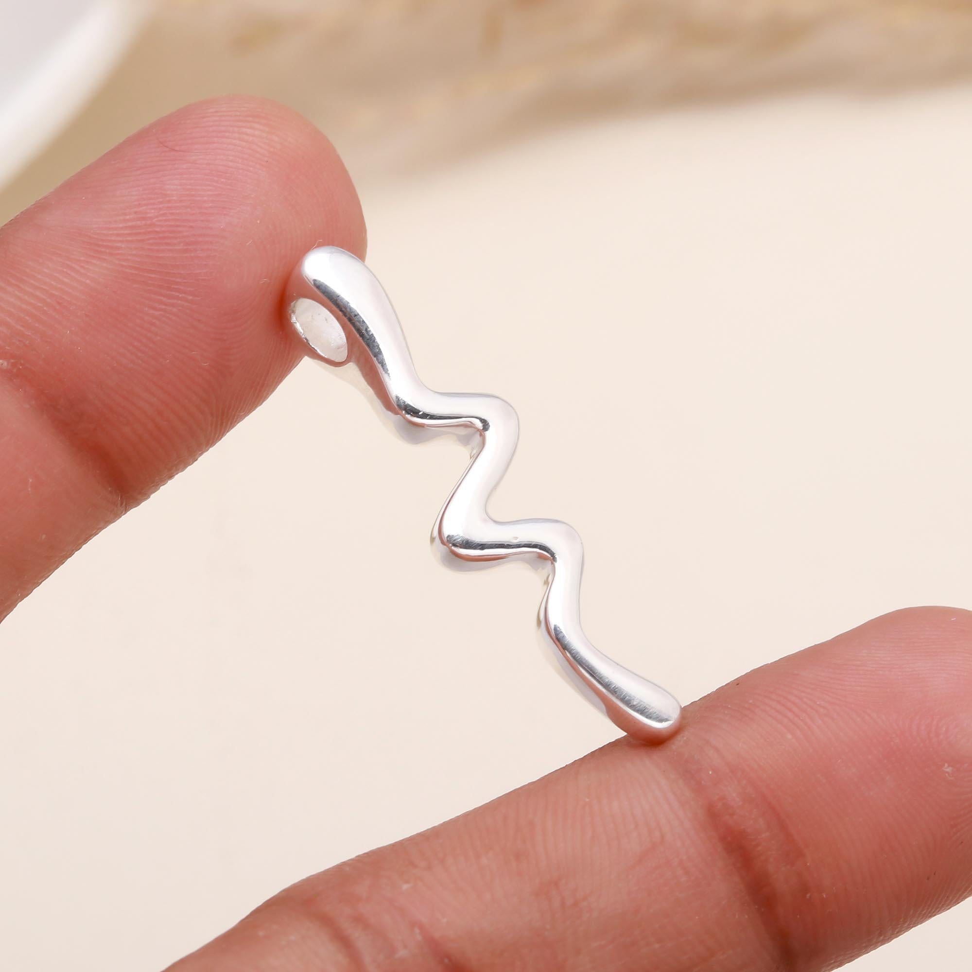 925 Sterling Silver Modern Abstract Wave Pendant
