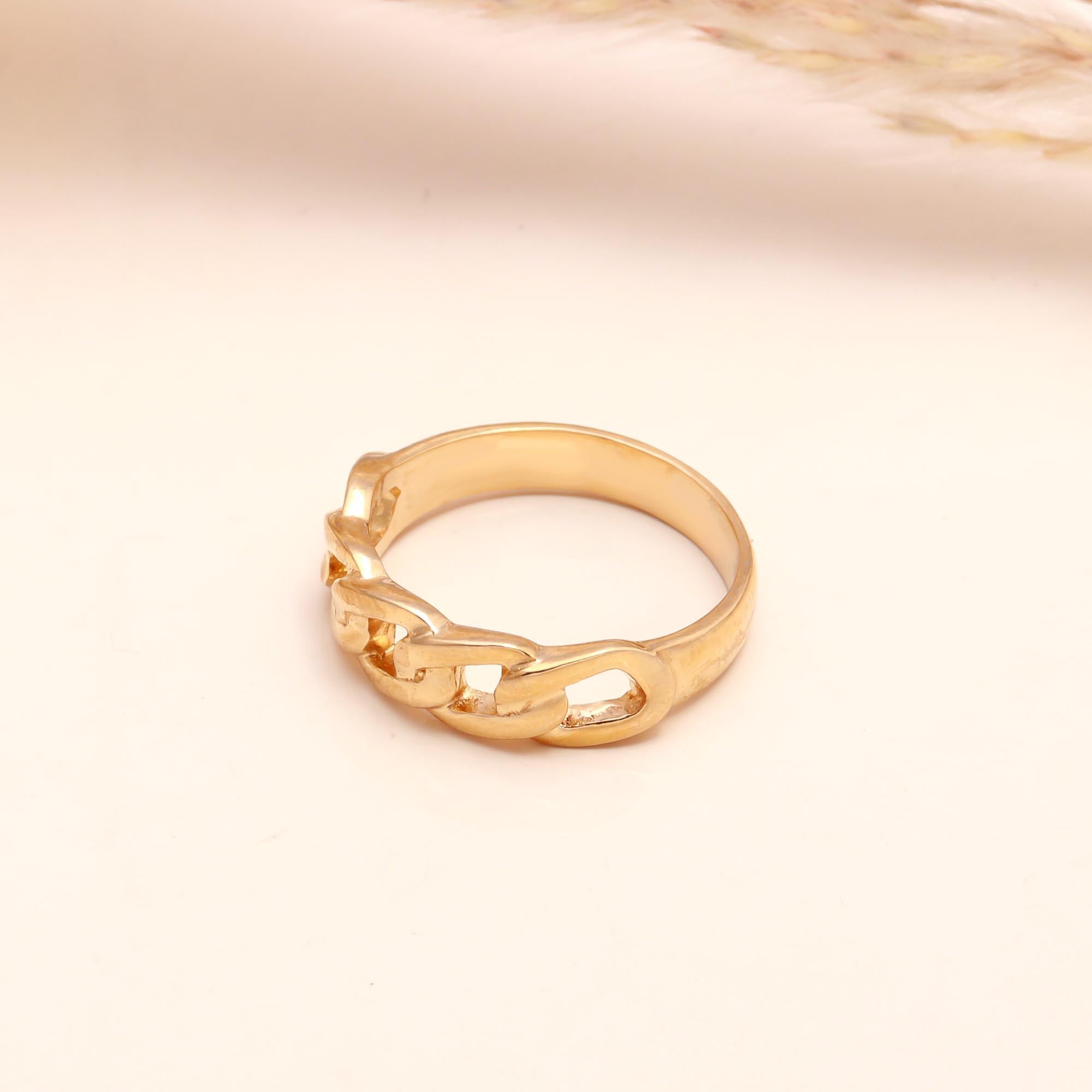 925 Sterling Silver Chunky Chain Link Band Ring