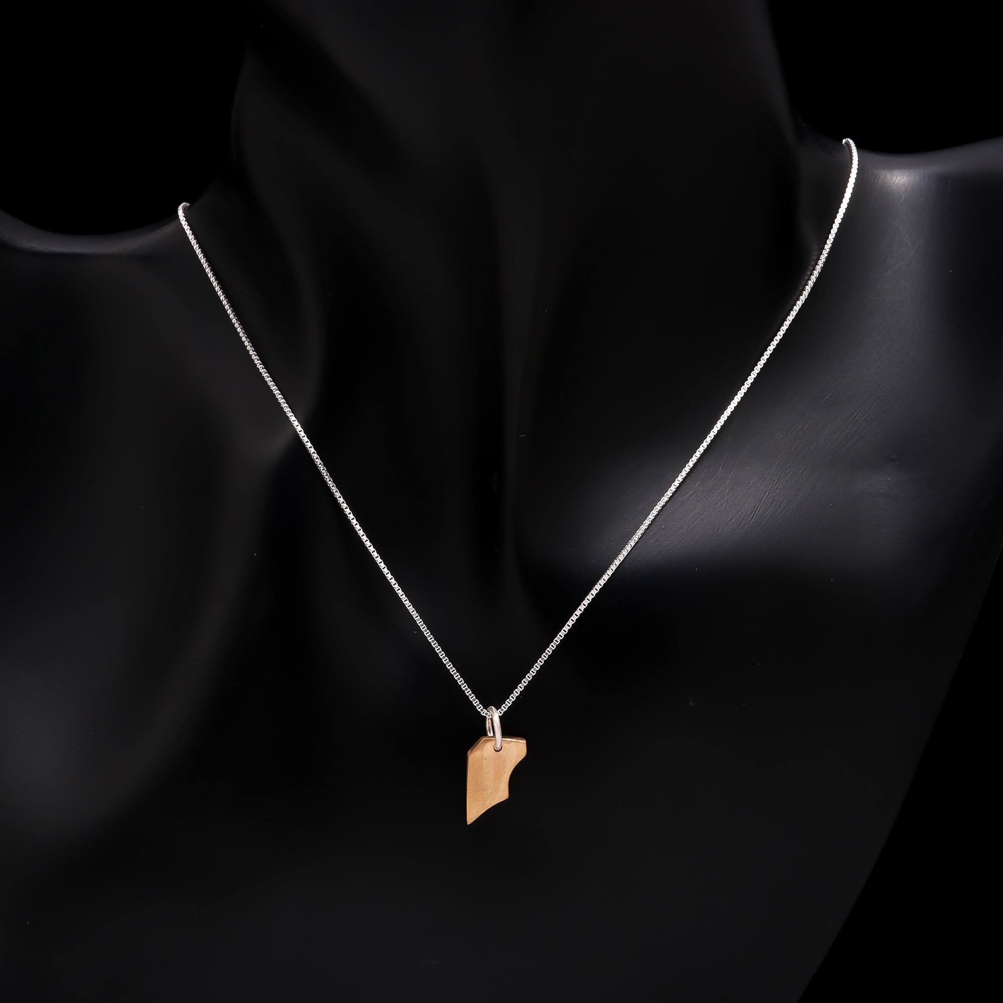 925 Sterling Silver Modern Wood Pendant Necklace