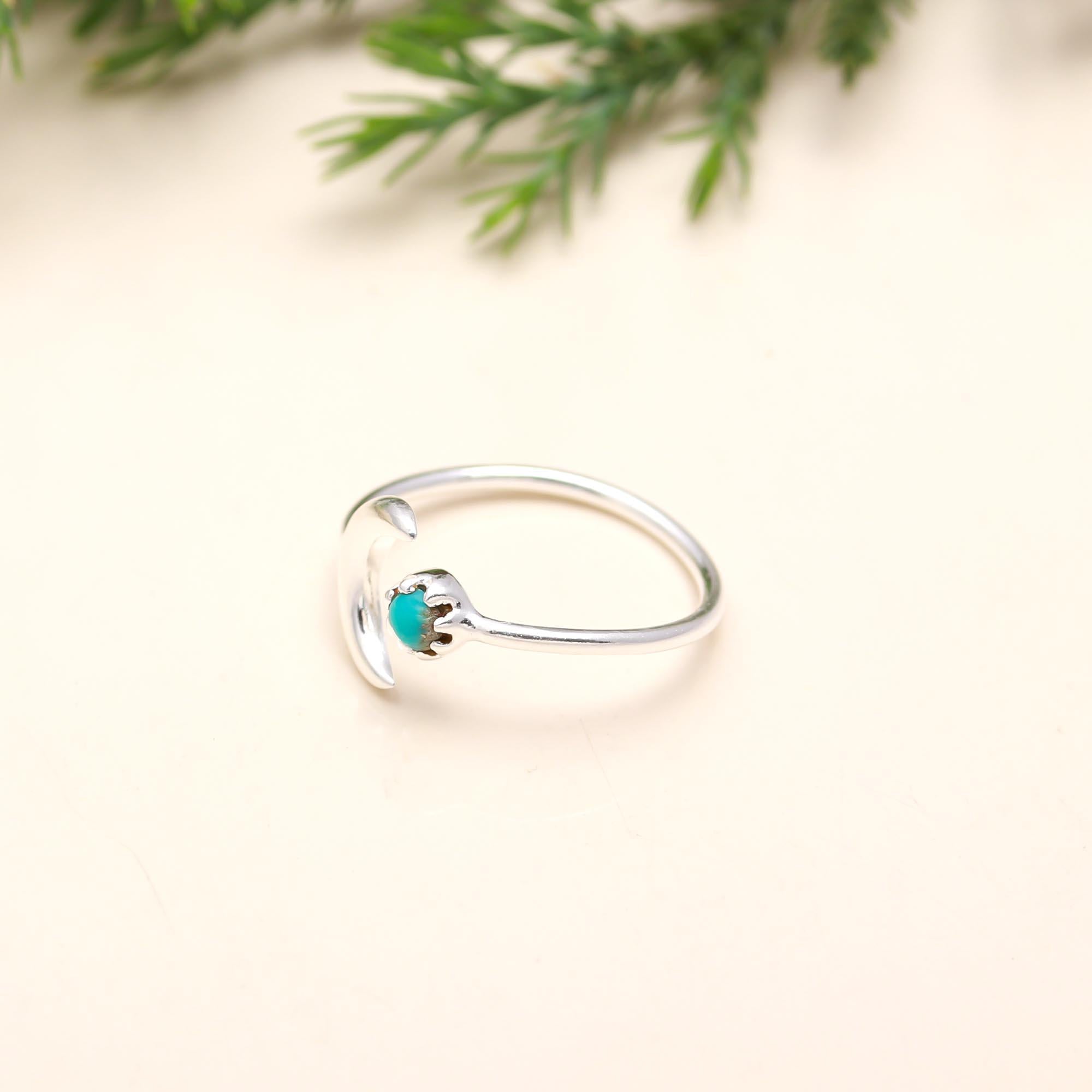925 Silver Crescent Moon Ring