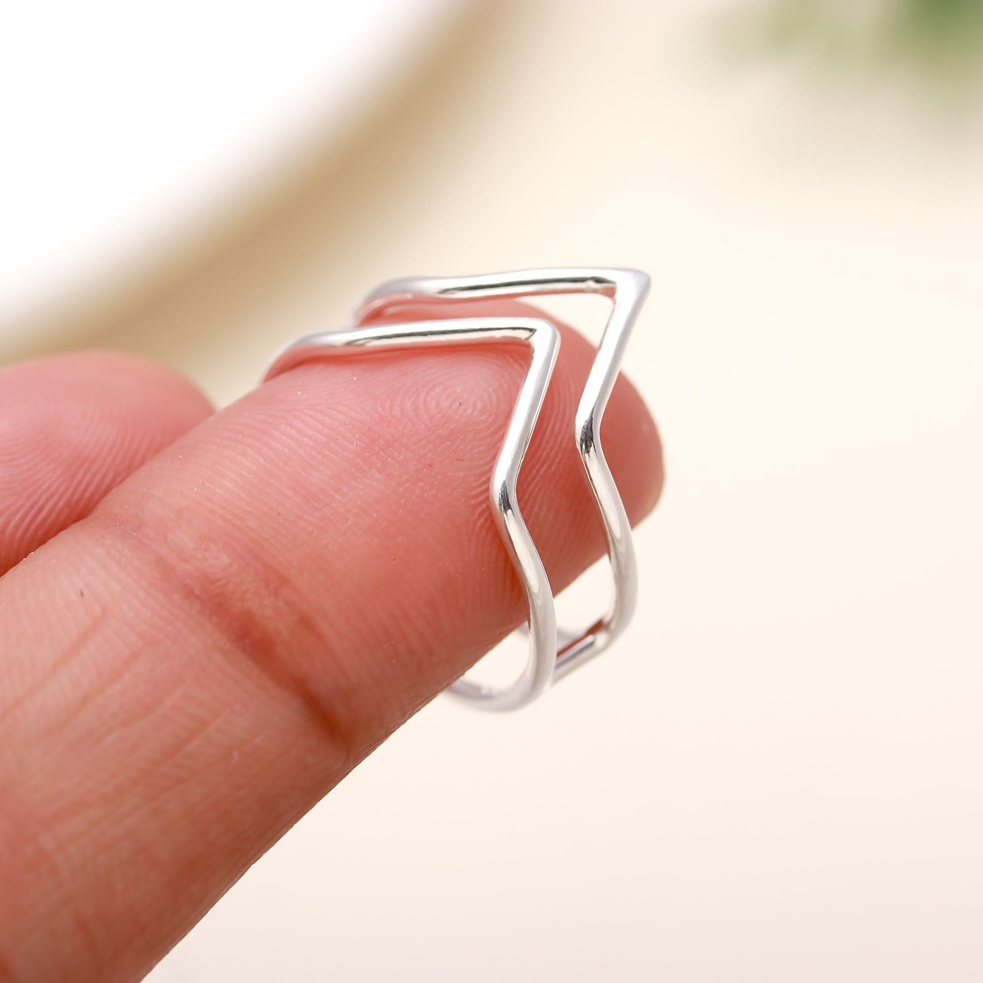 925 Silver Double Zigzag Ring