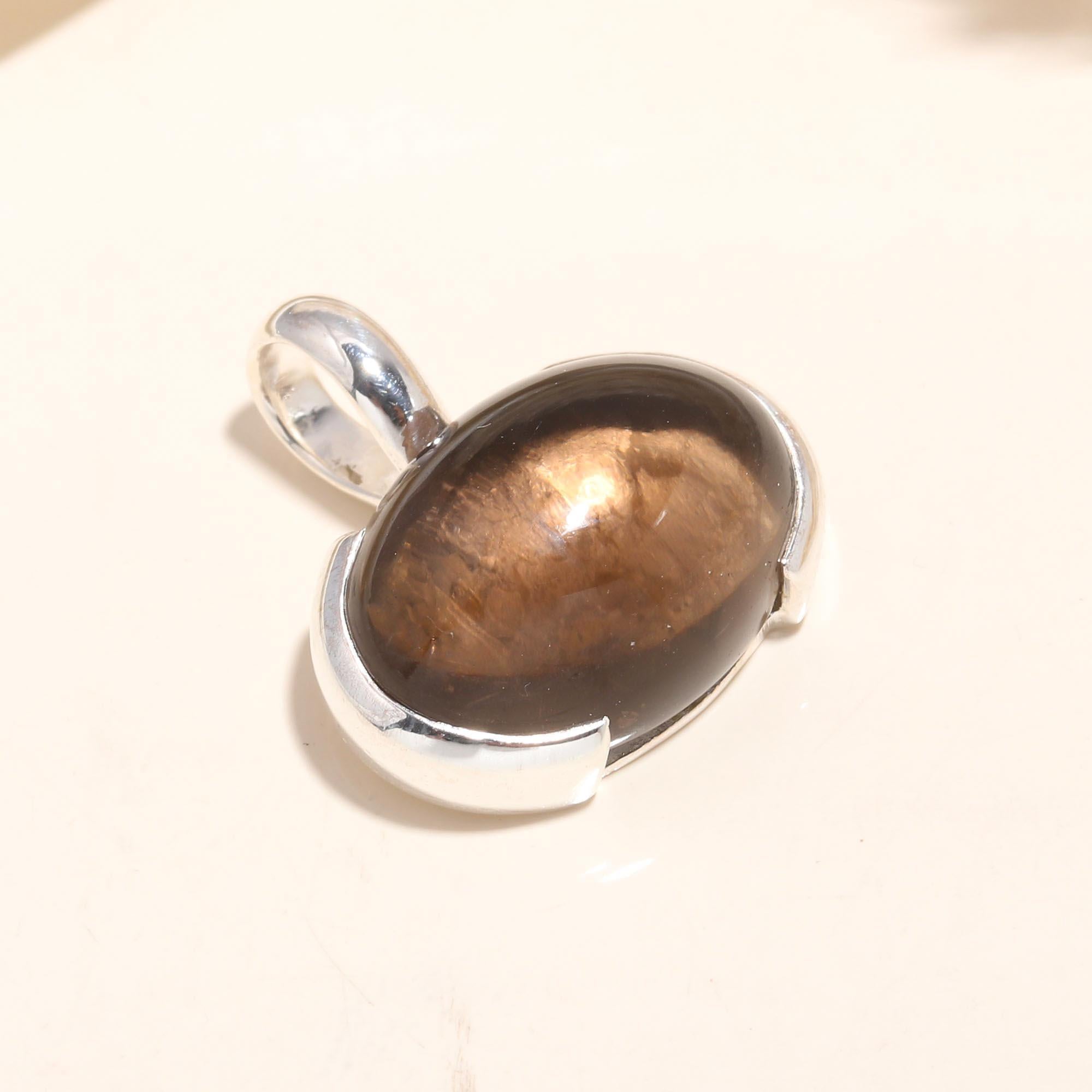 925 Sterling Silver Smoky Quartz Pendant