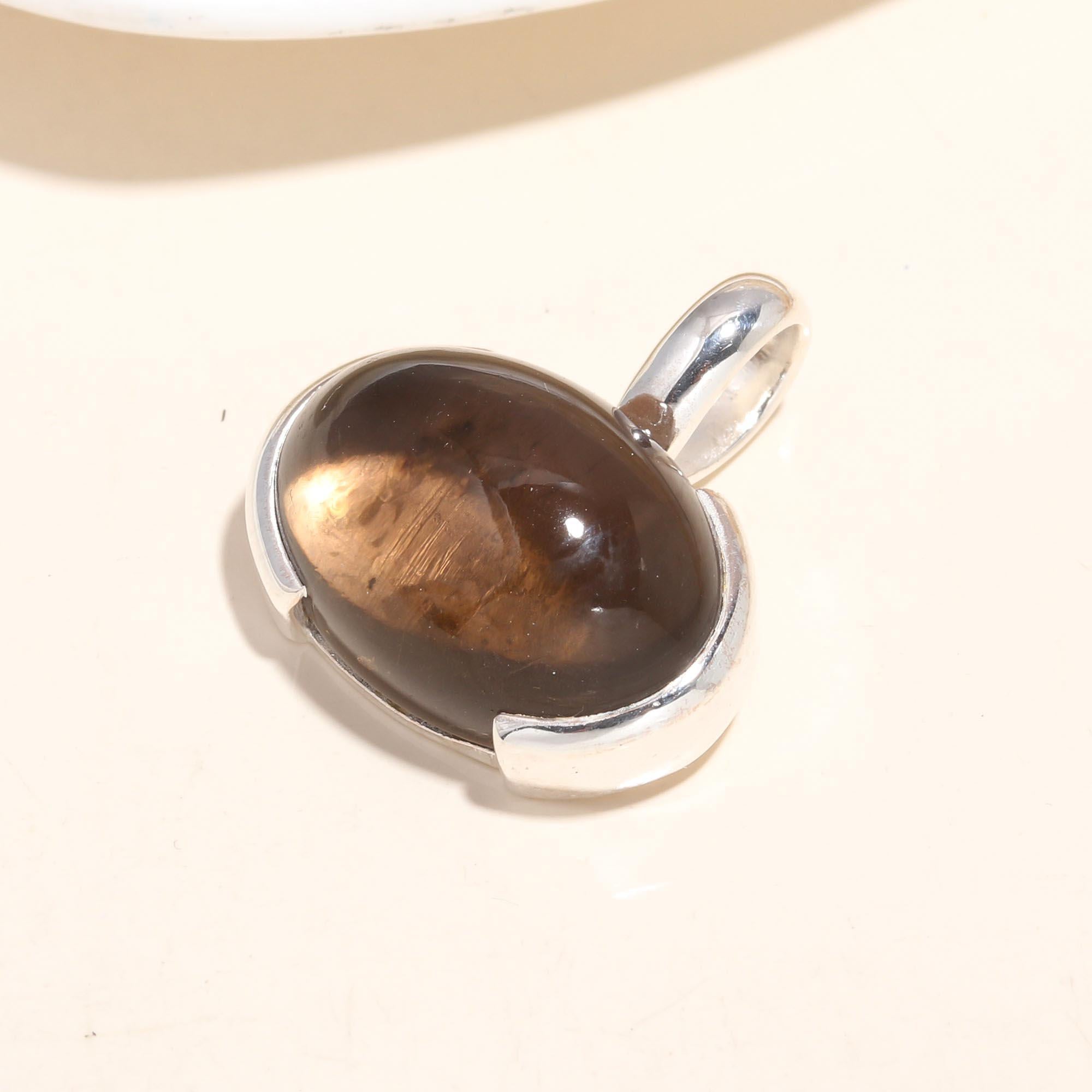 925 Sterling Silver Smoky Quartz Pendant