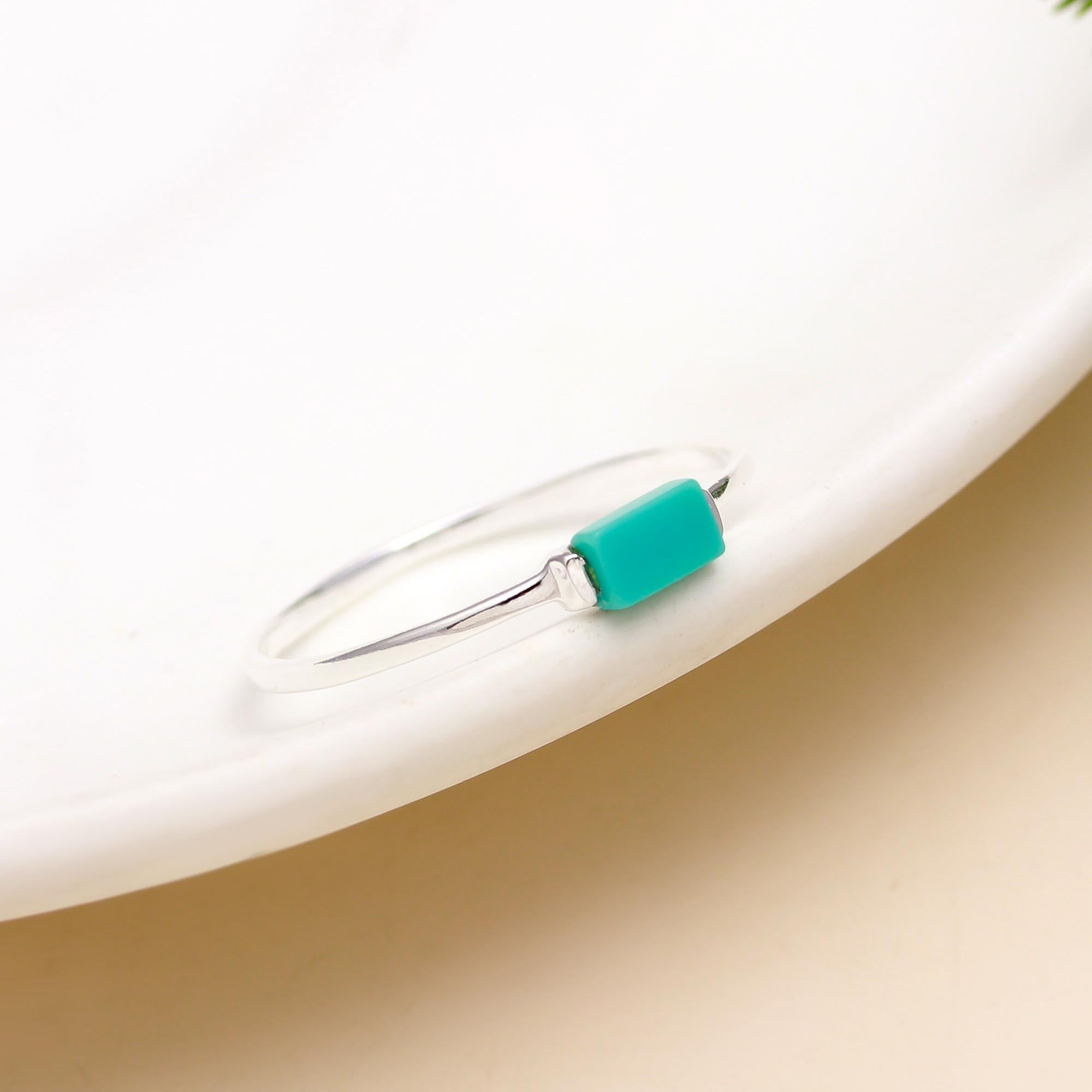 925 Silver Turquoise Bar Ring