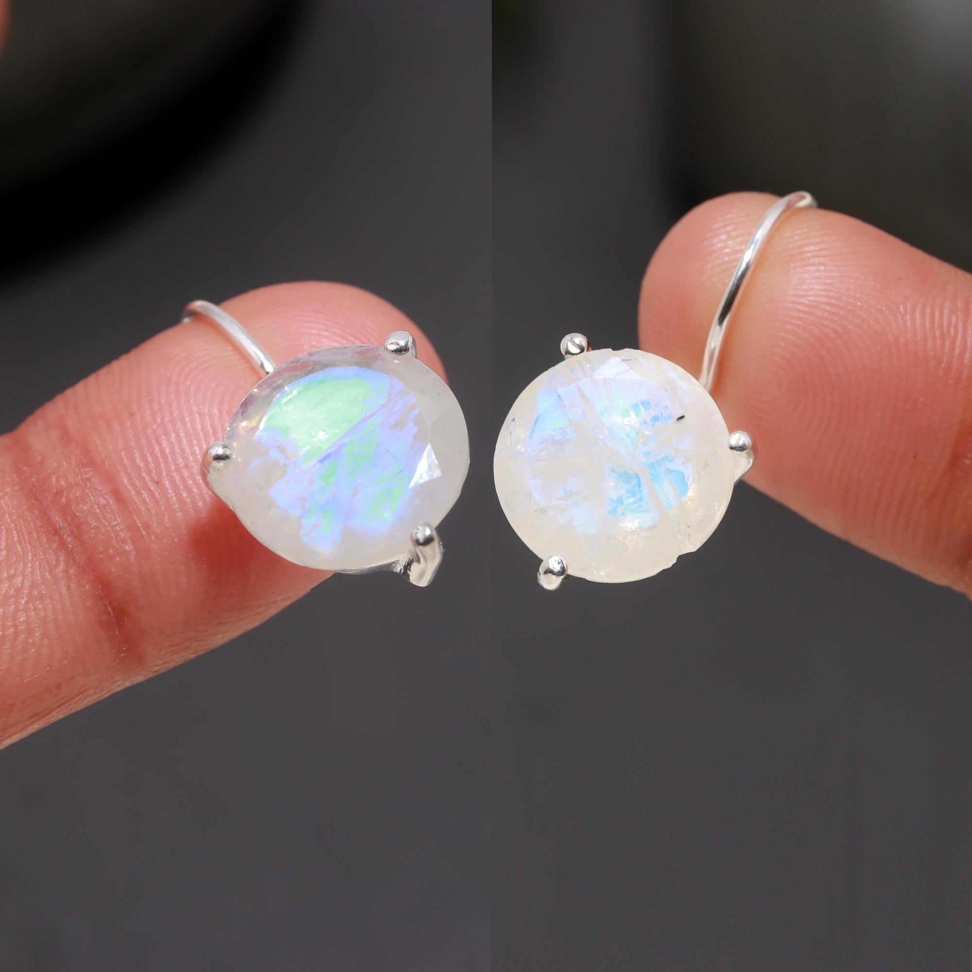 925 Silver Moonstone Dangle Earrings