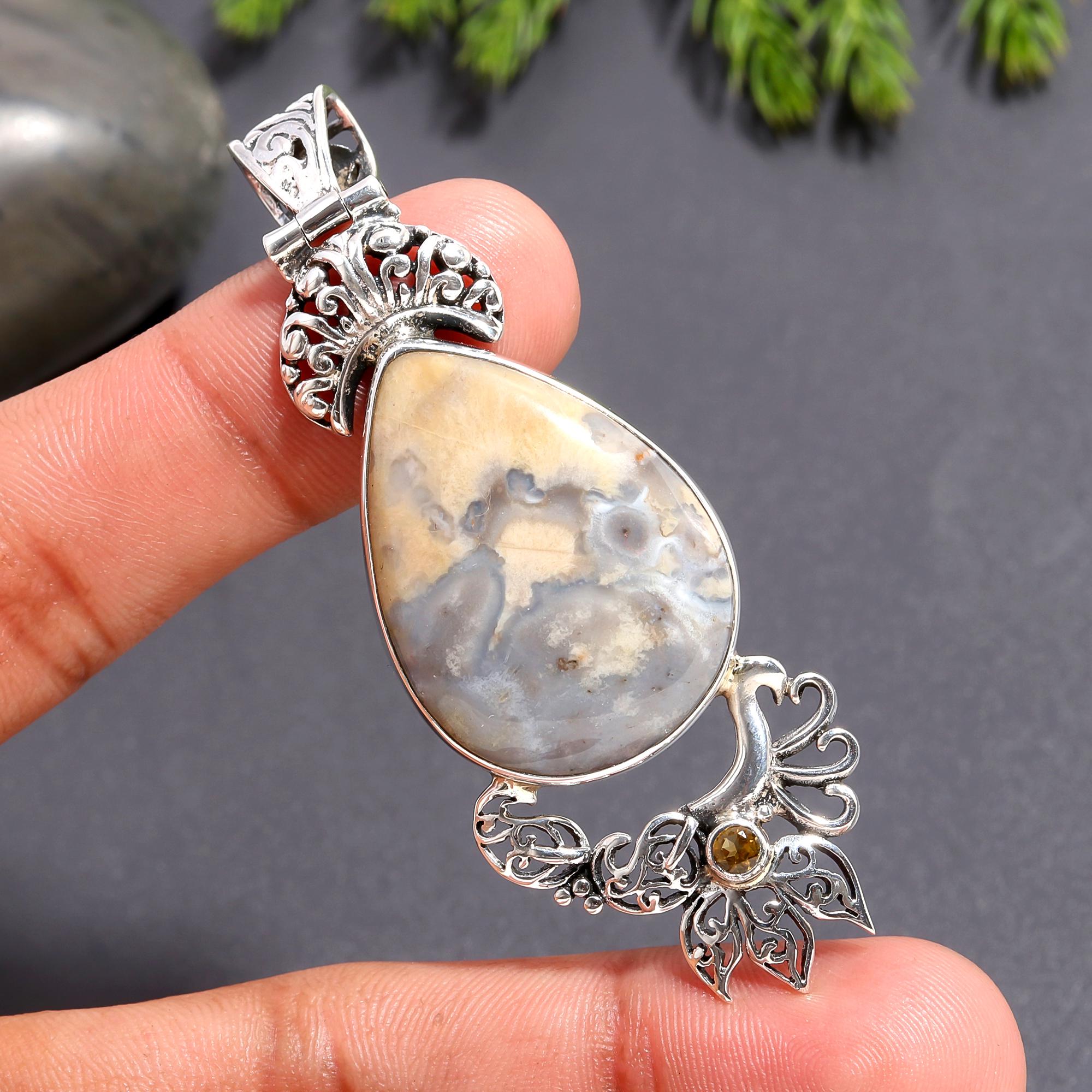 925 Silver Dendritic Agate Pendant