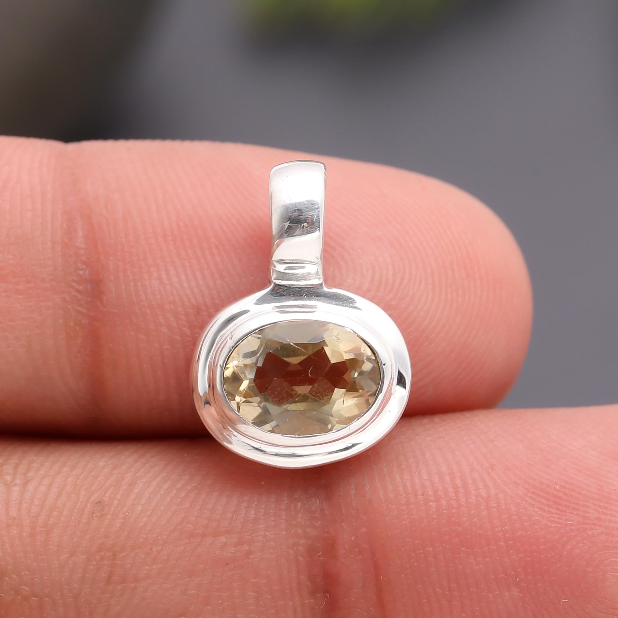 925 Silver Citrine Pendant