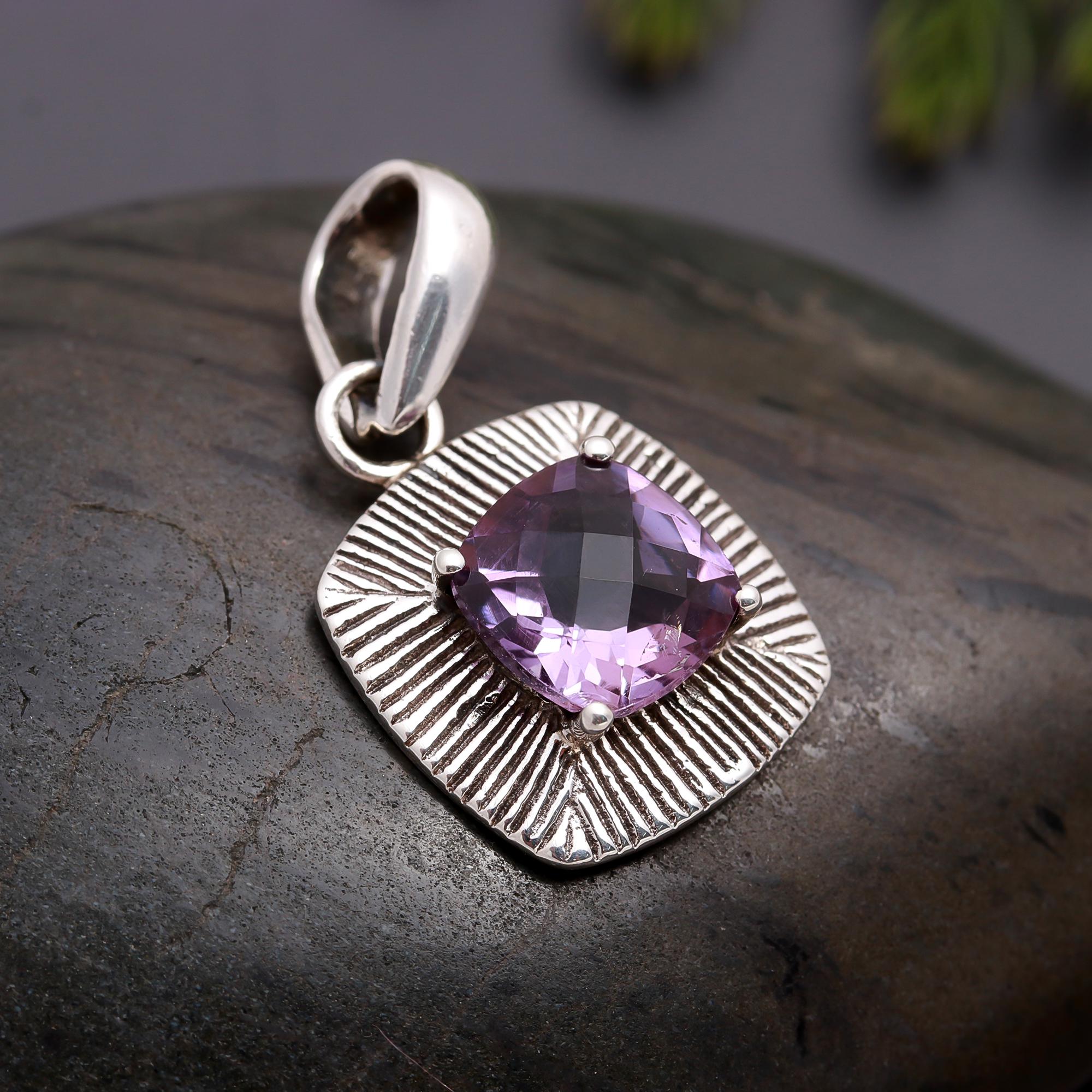 925 Silver Amethyst Pendant