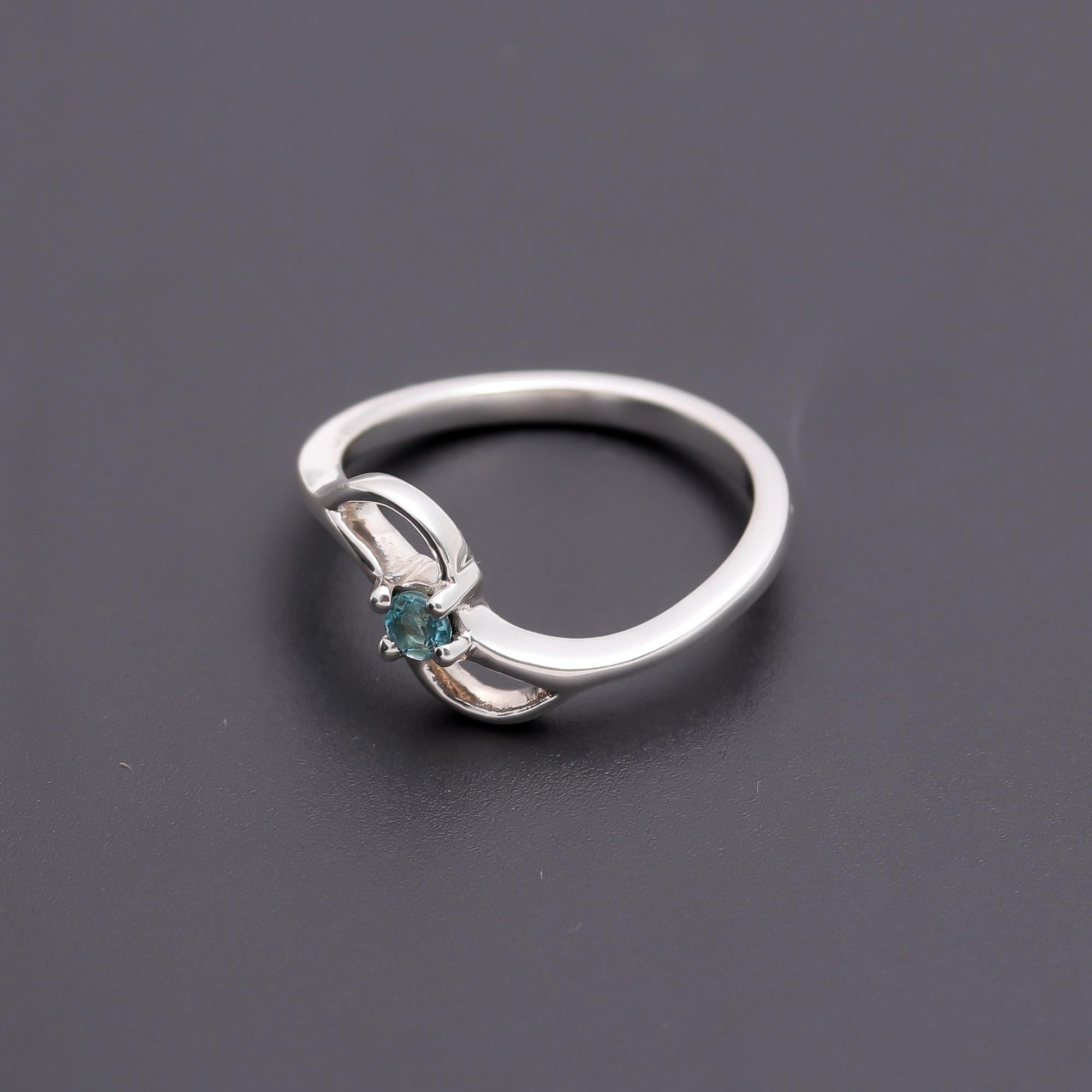 925 Silver Swiss Blue Topaz Ring
