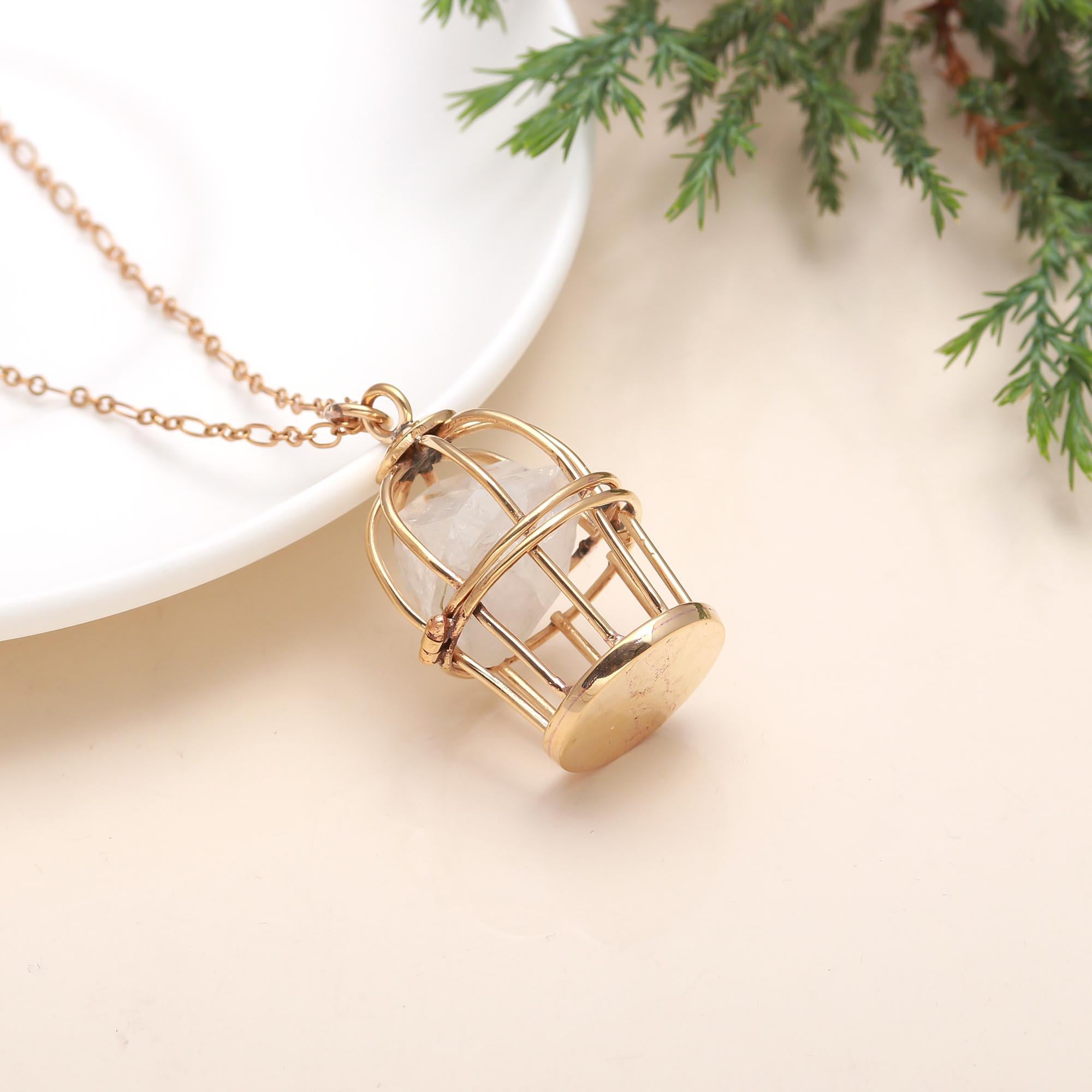 925 Silver Caged Pendant Necklace