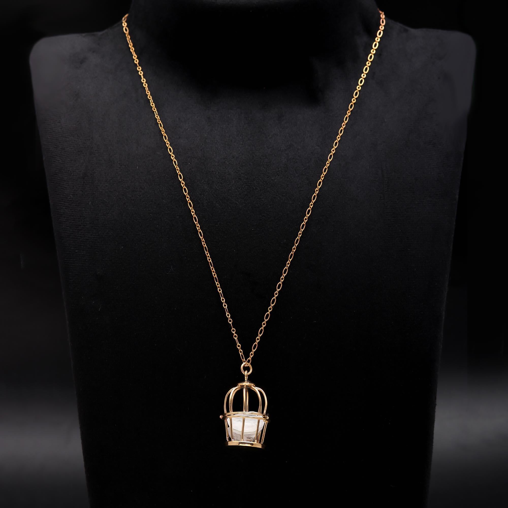 925 Silver Caged Pendant Necklace