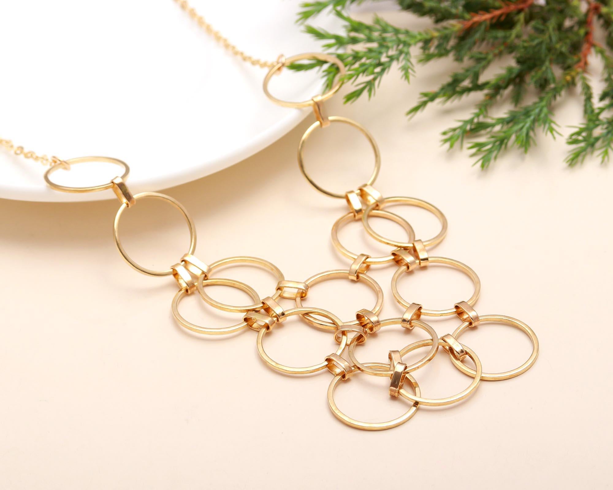 925 Silver Interlinked Circles Necklace