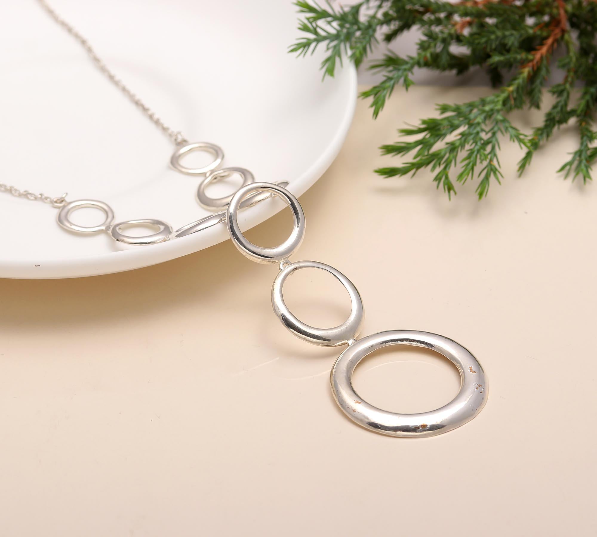 925 Silver Open Circle Pendant Necklace