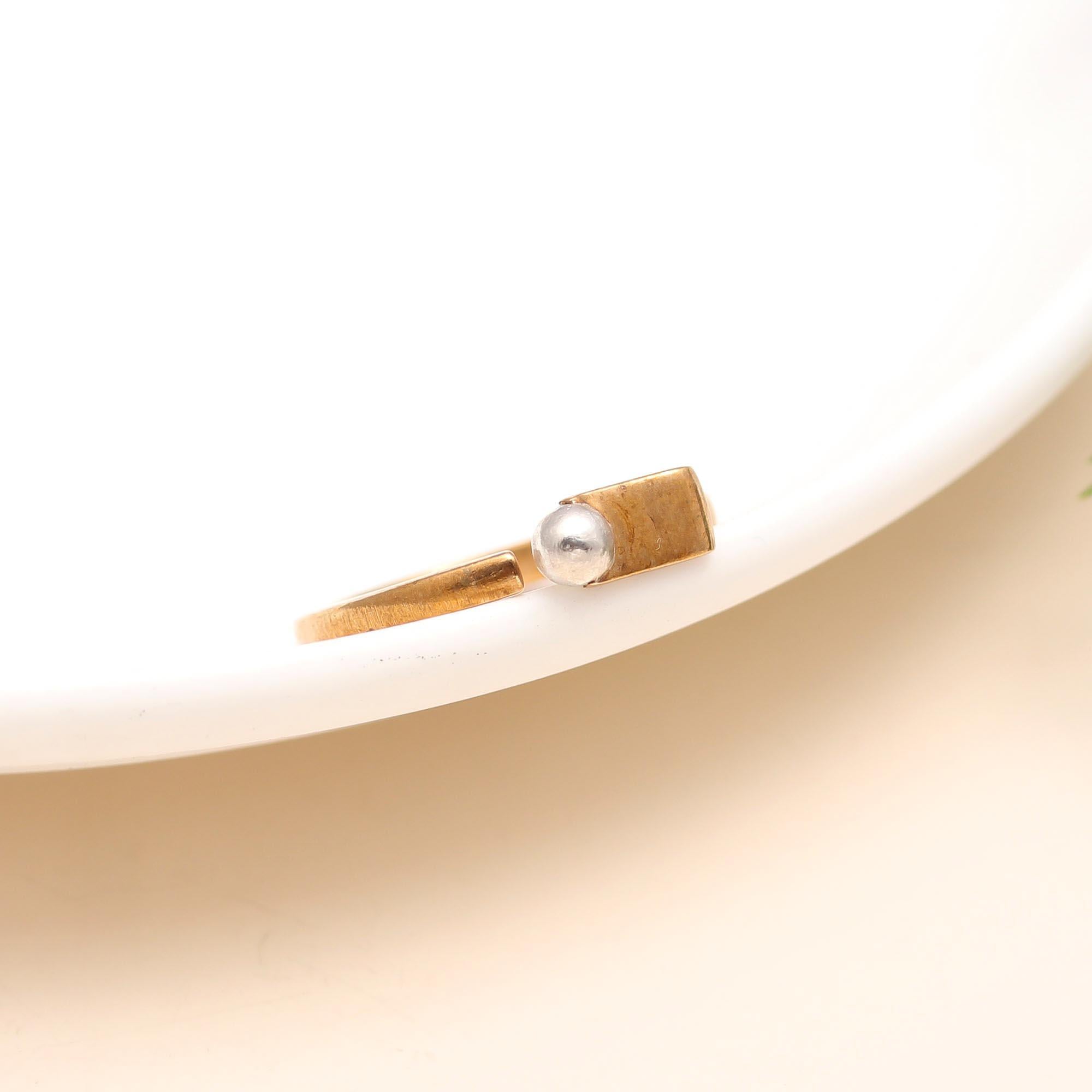 925 Silver Pearl Open Ring