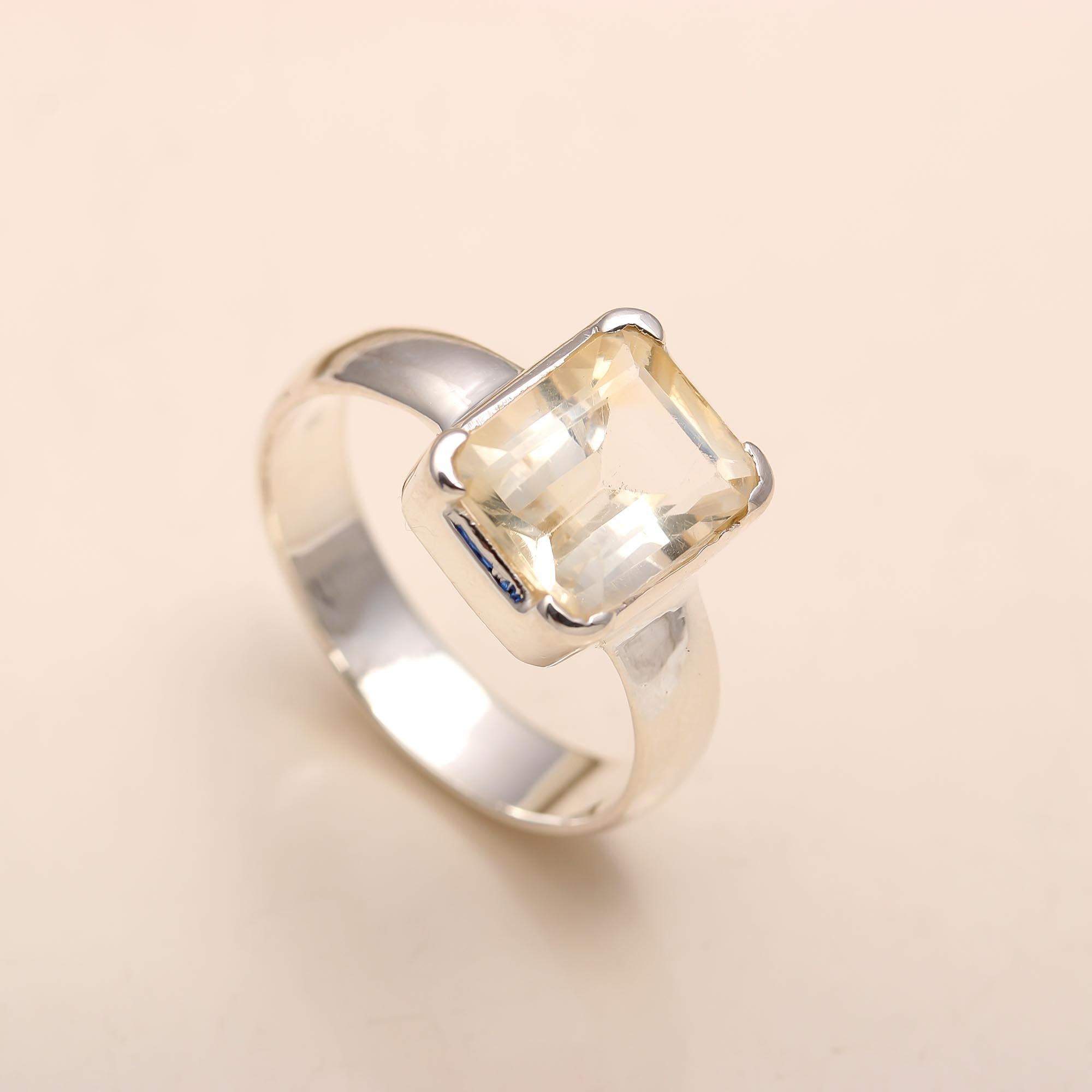 925 Silver Lemon Quartz Ring