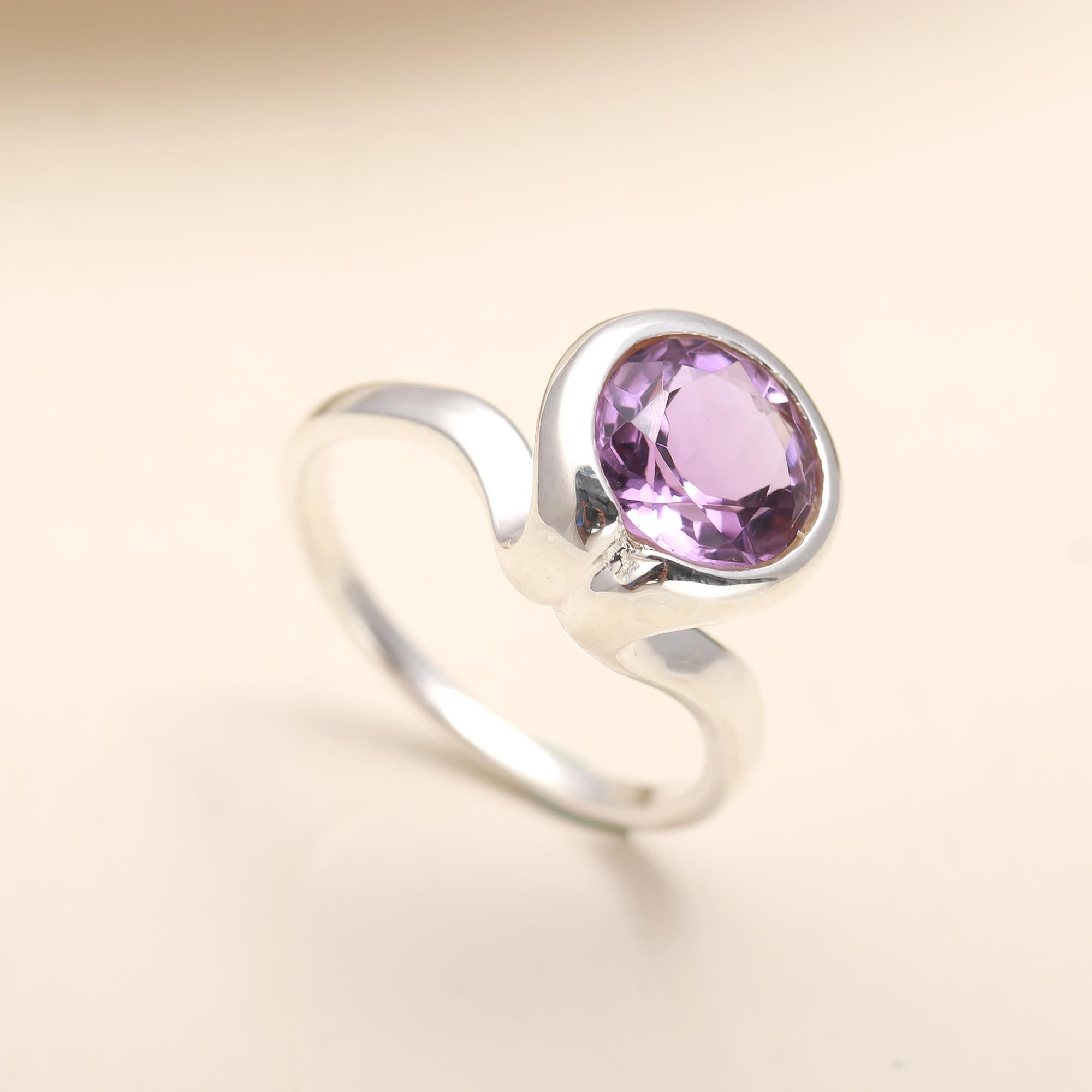 925 Silver Amethyst Ring