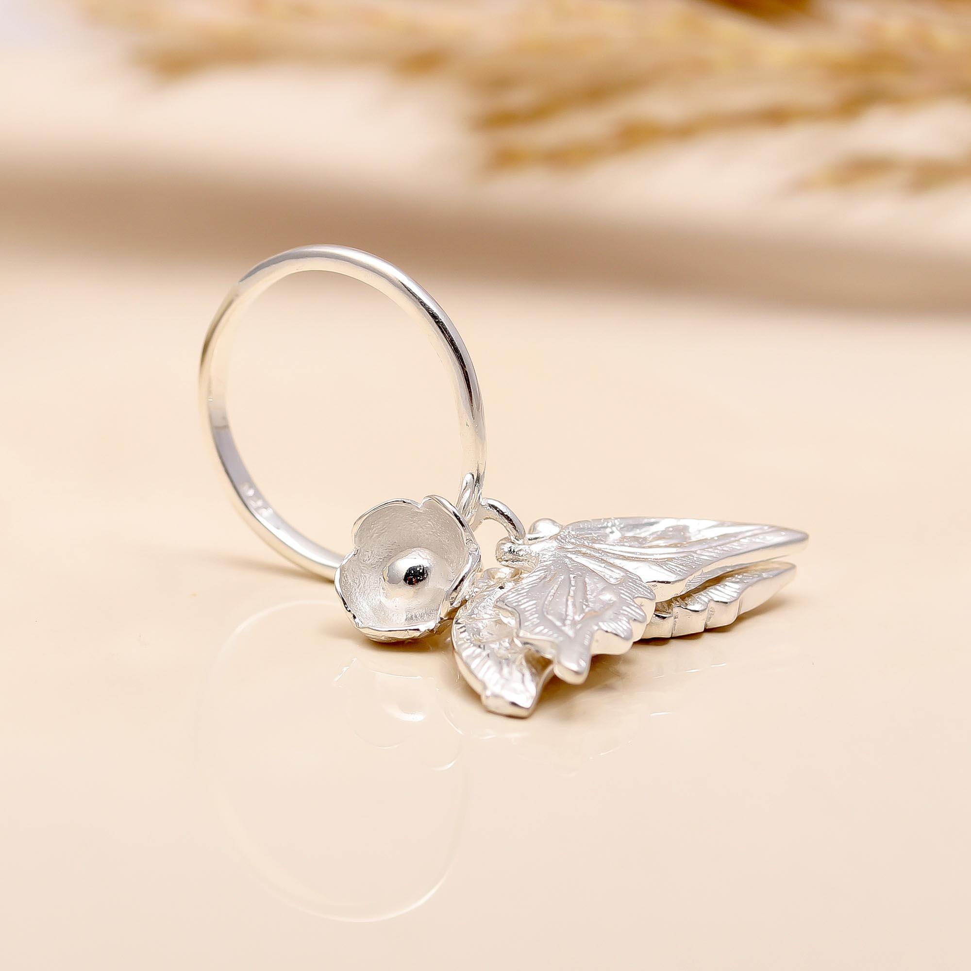 925 Silver Butterfly Charm Ring