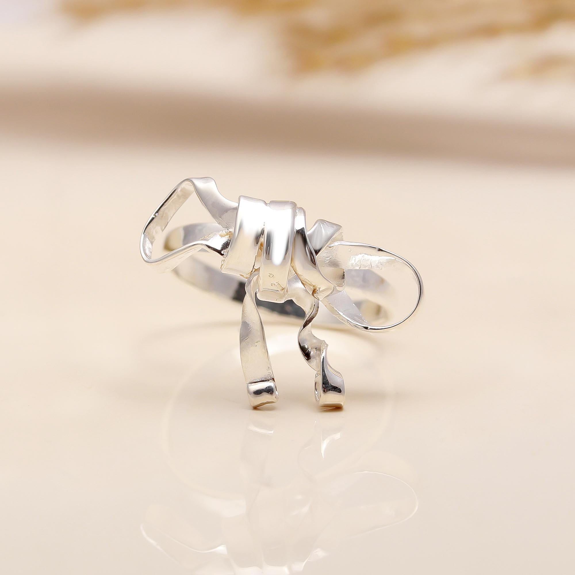 925 Silver Bow Knot Ring