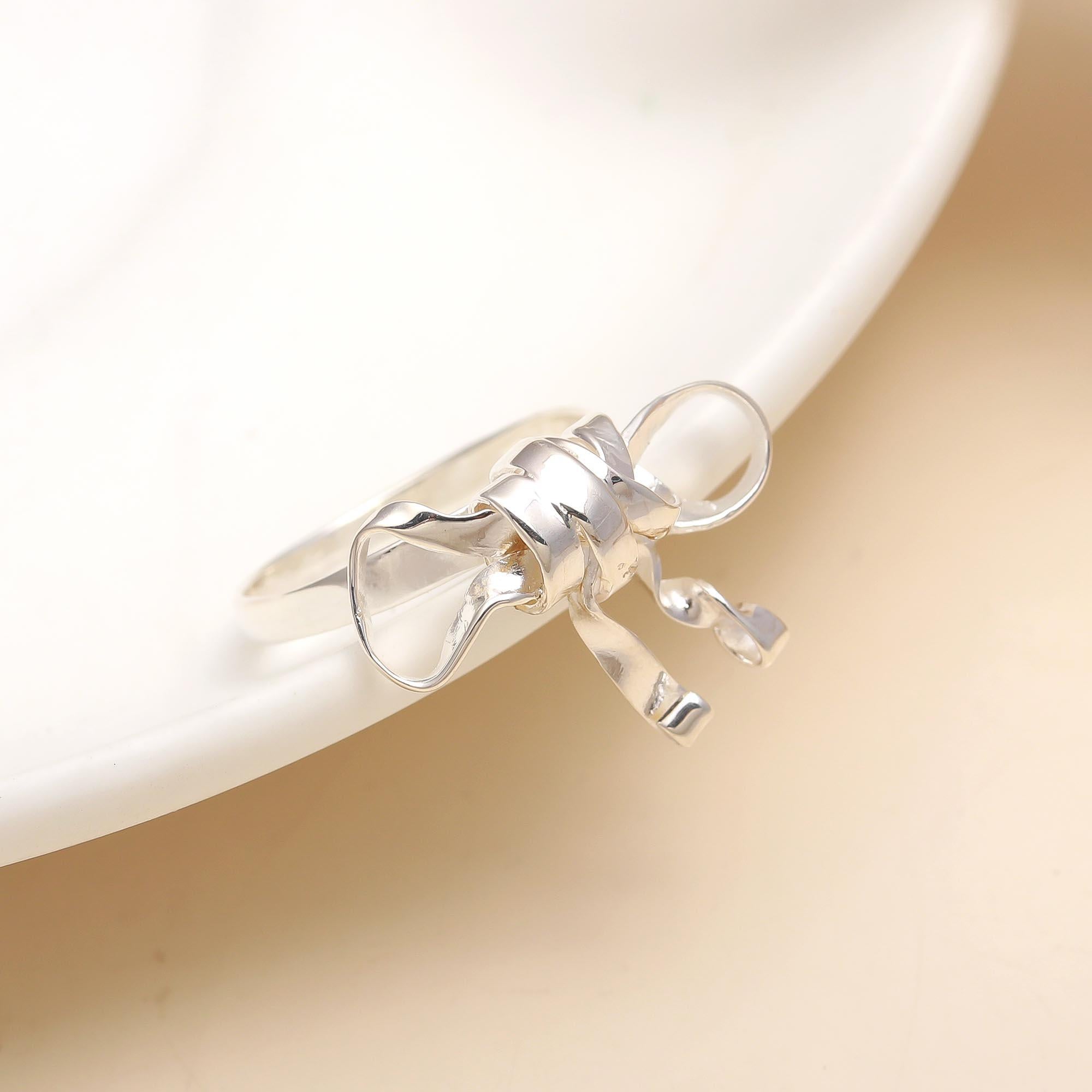 925 Silver Bow Knot Ring