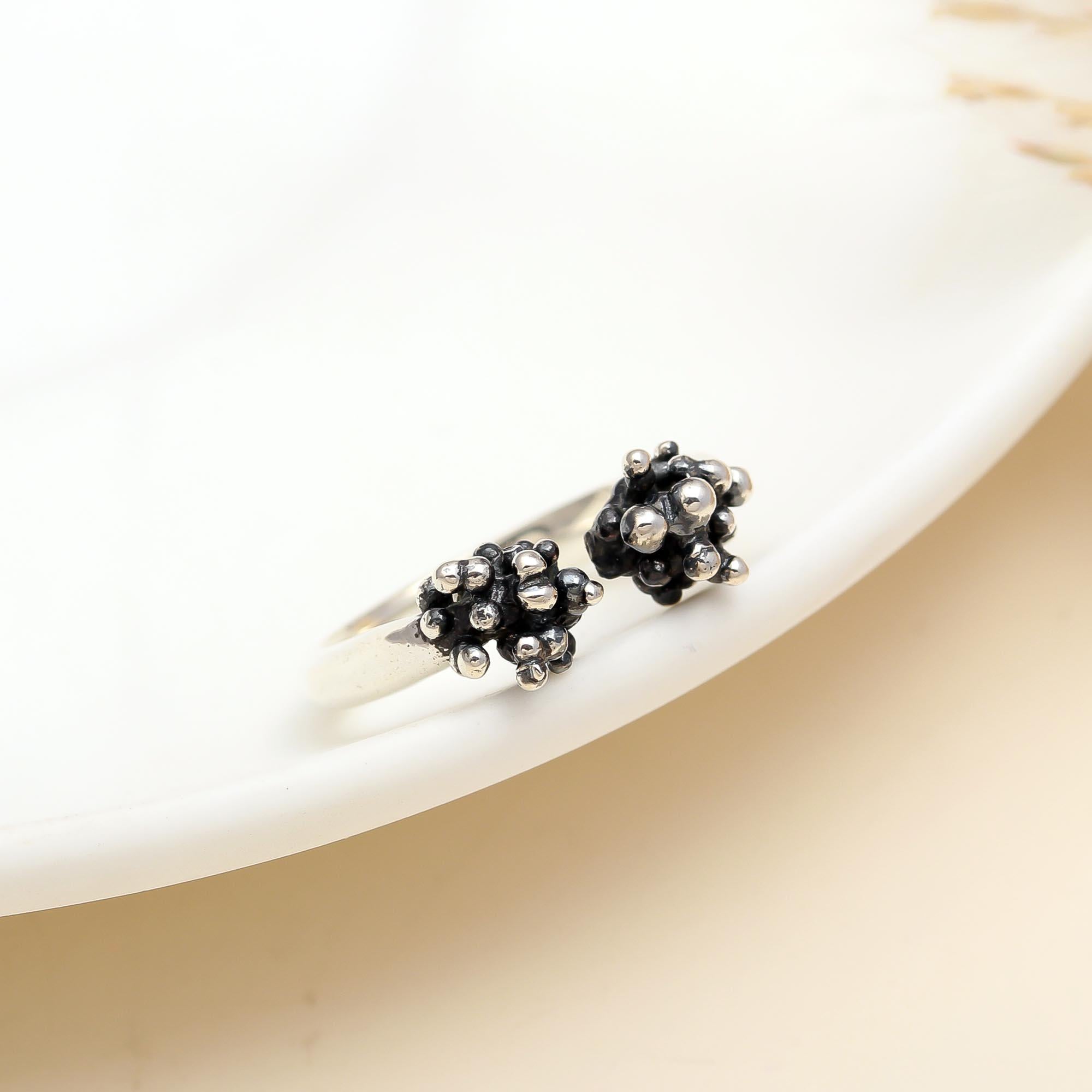 925 Silver Cluster Ball Ring