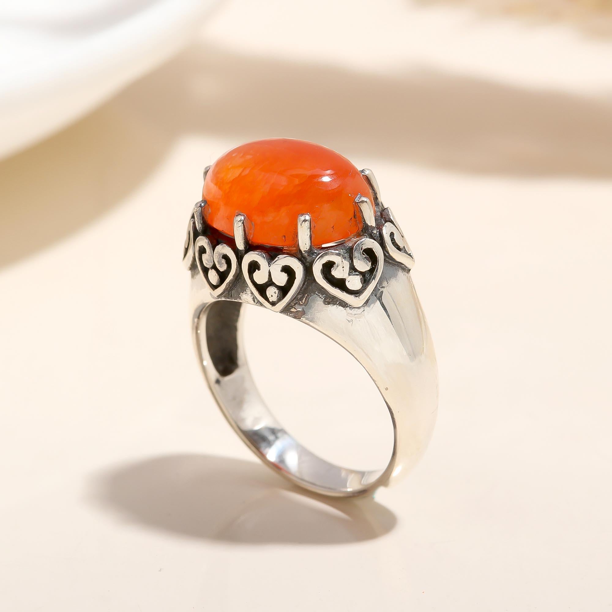925 Silver Carnelian Ring