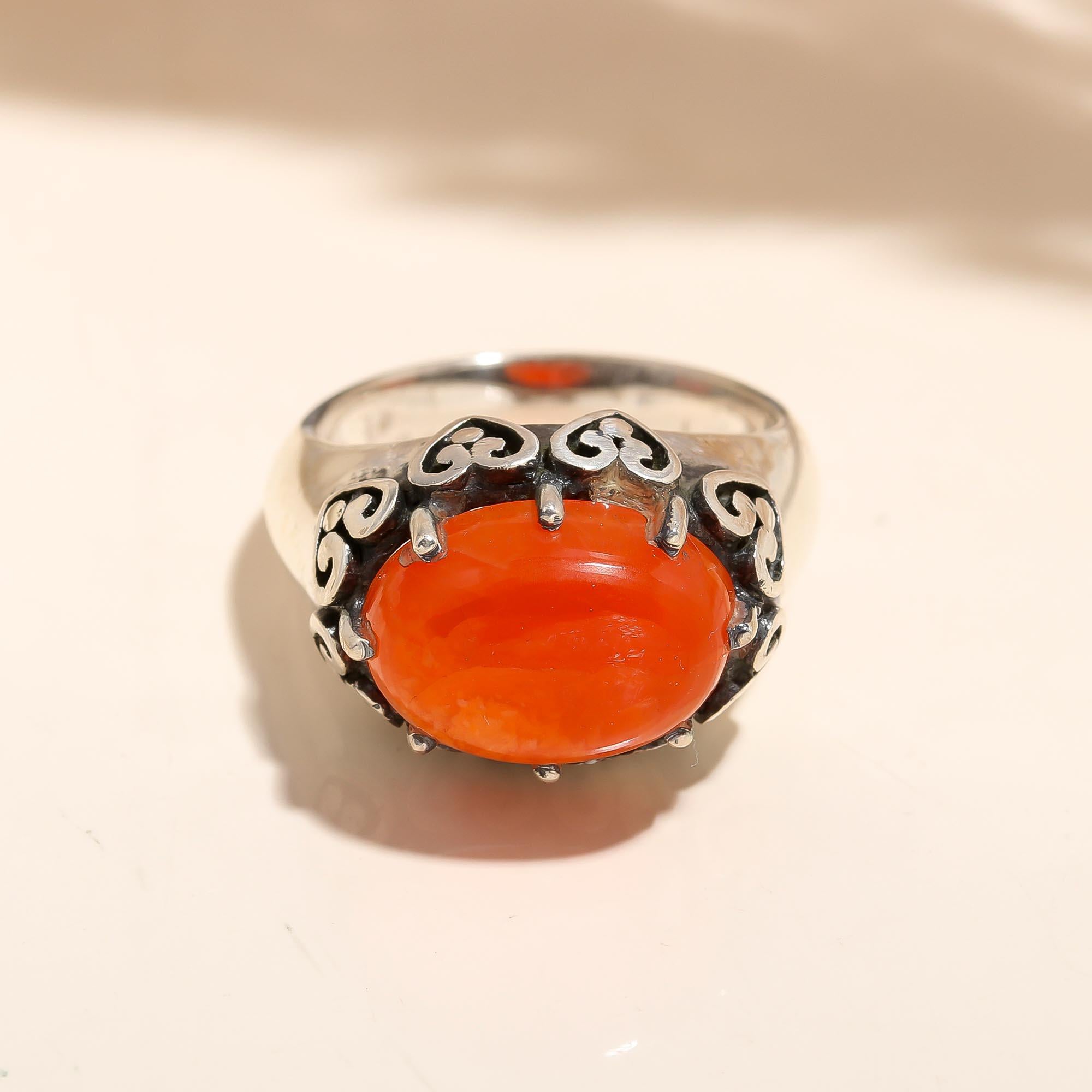 925 Silver Carnelian Ring
