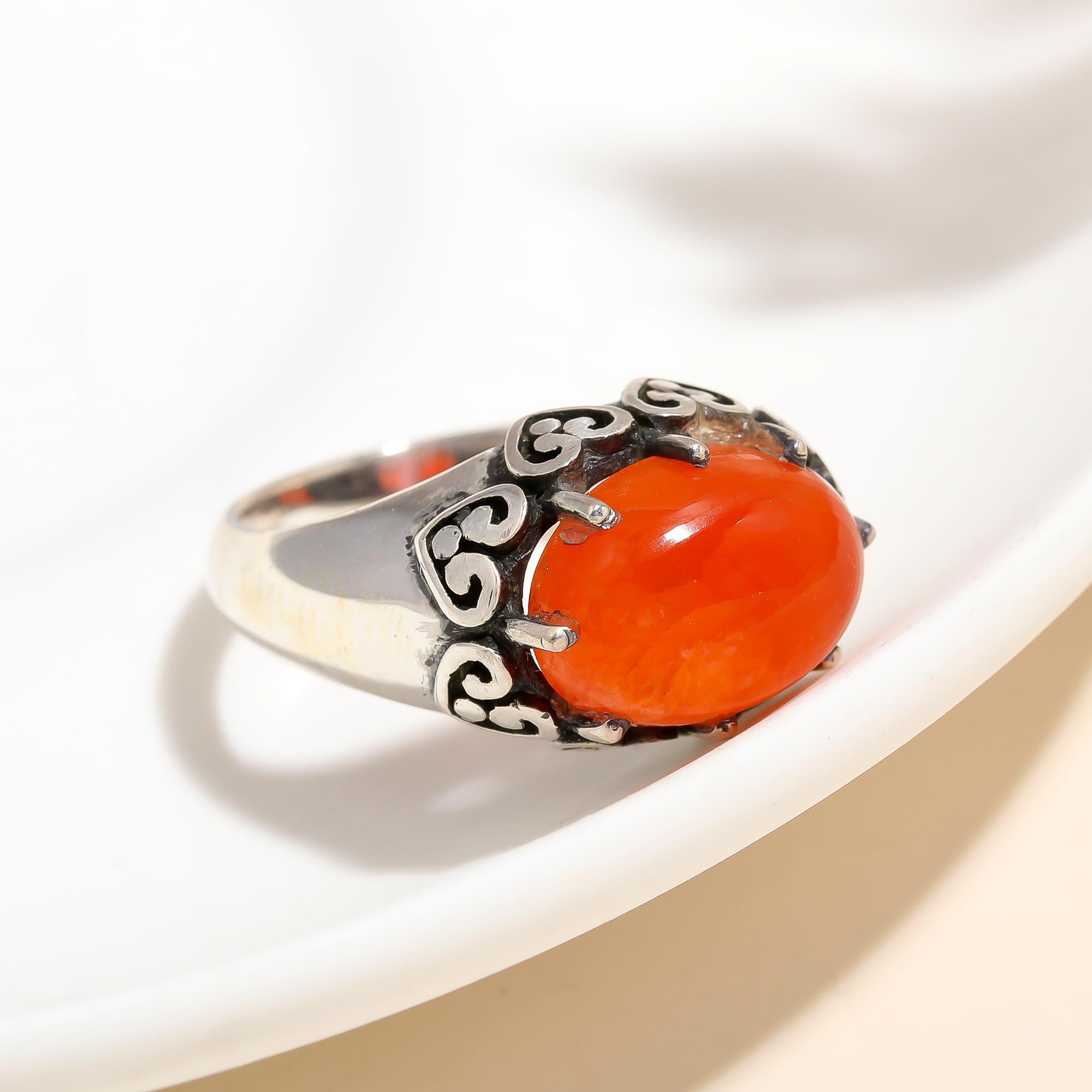 925 Silver Carnelian Ring