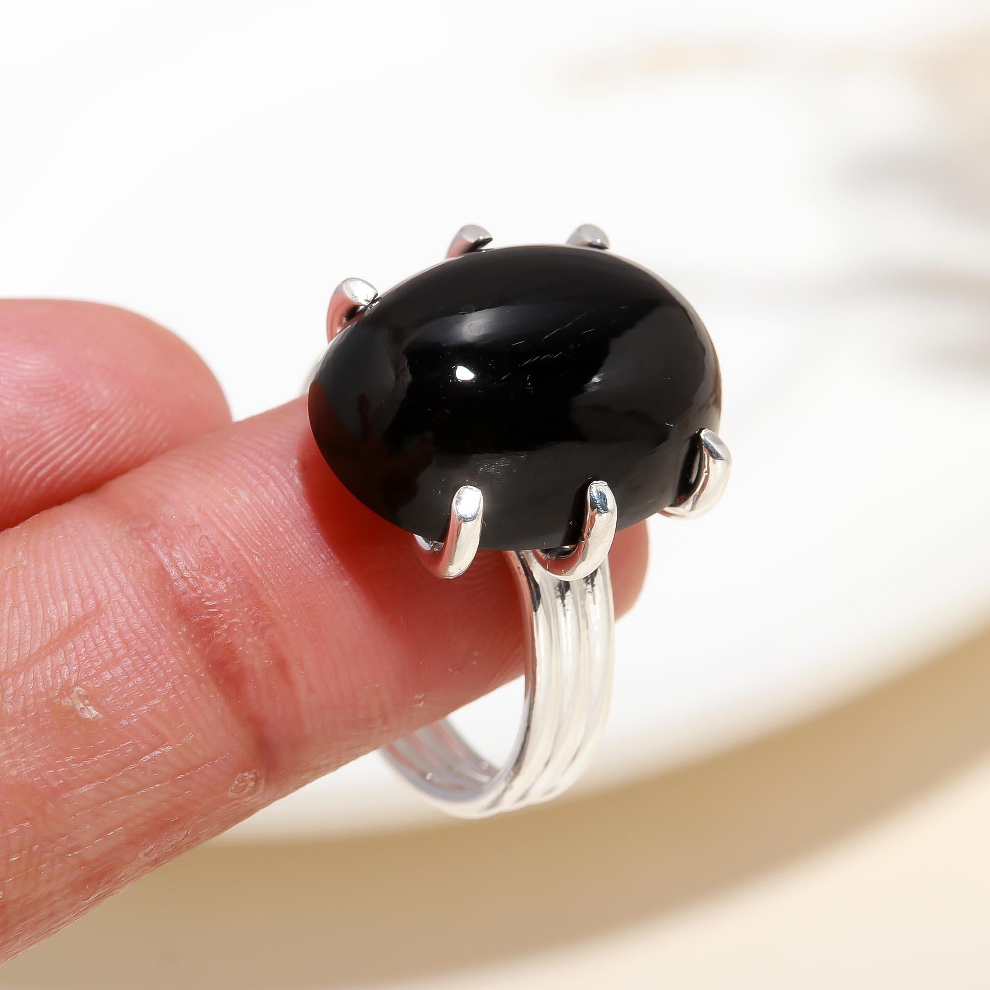 925 Silver Black Onyx Ring