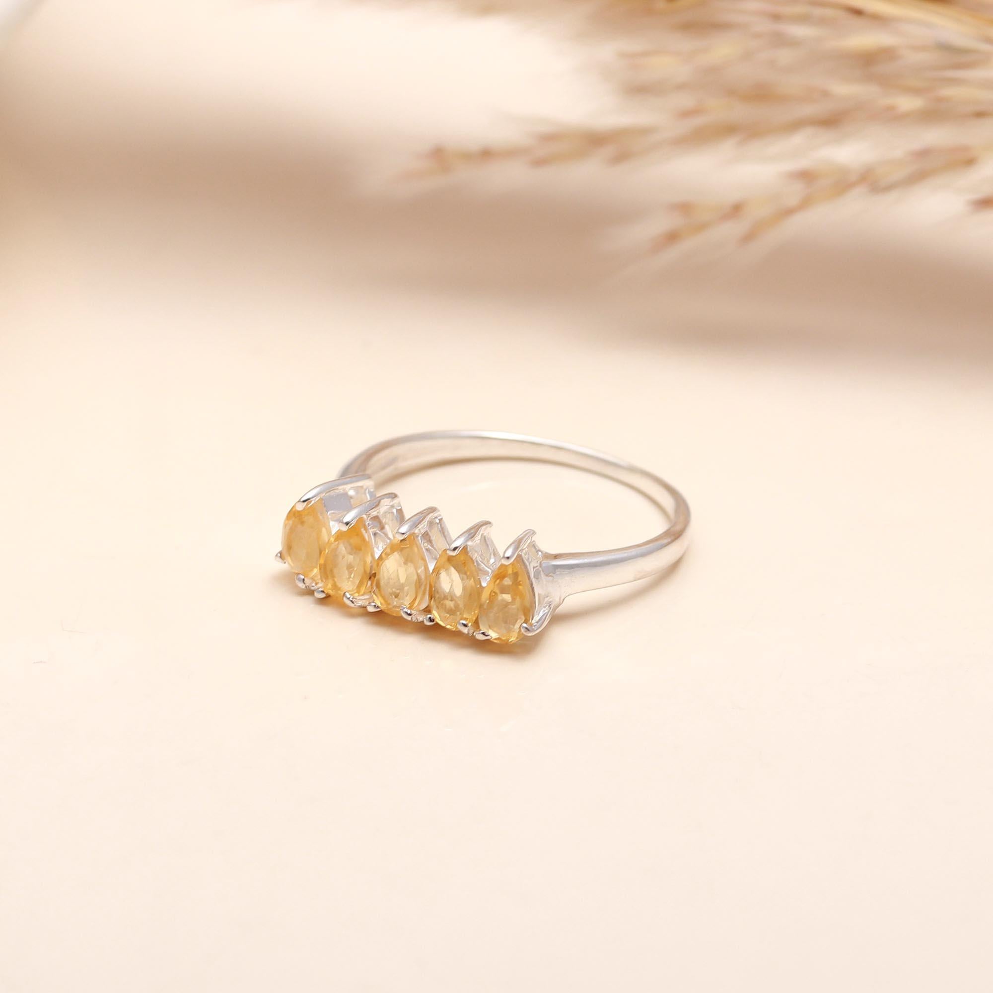 925 Silver Citrine Ring