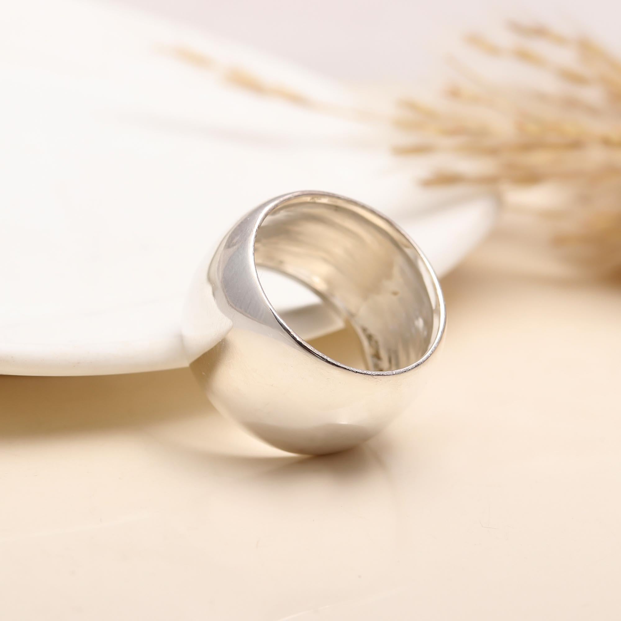 Bold dome-style silver ring