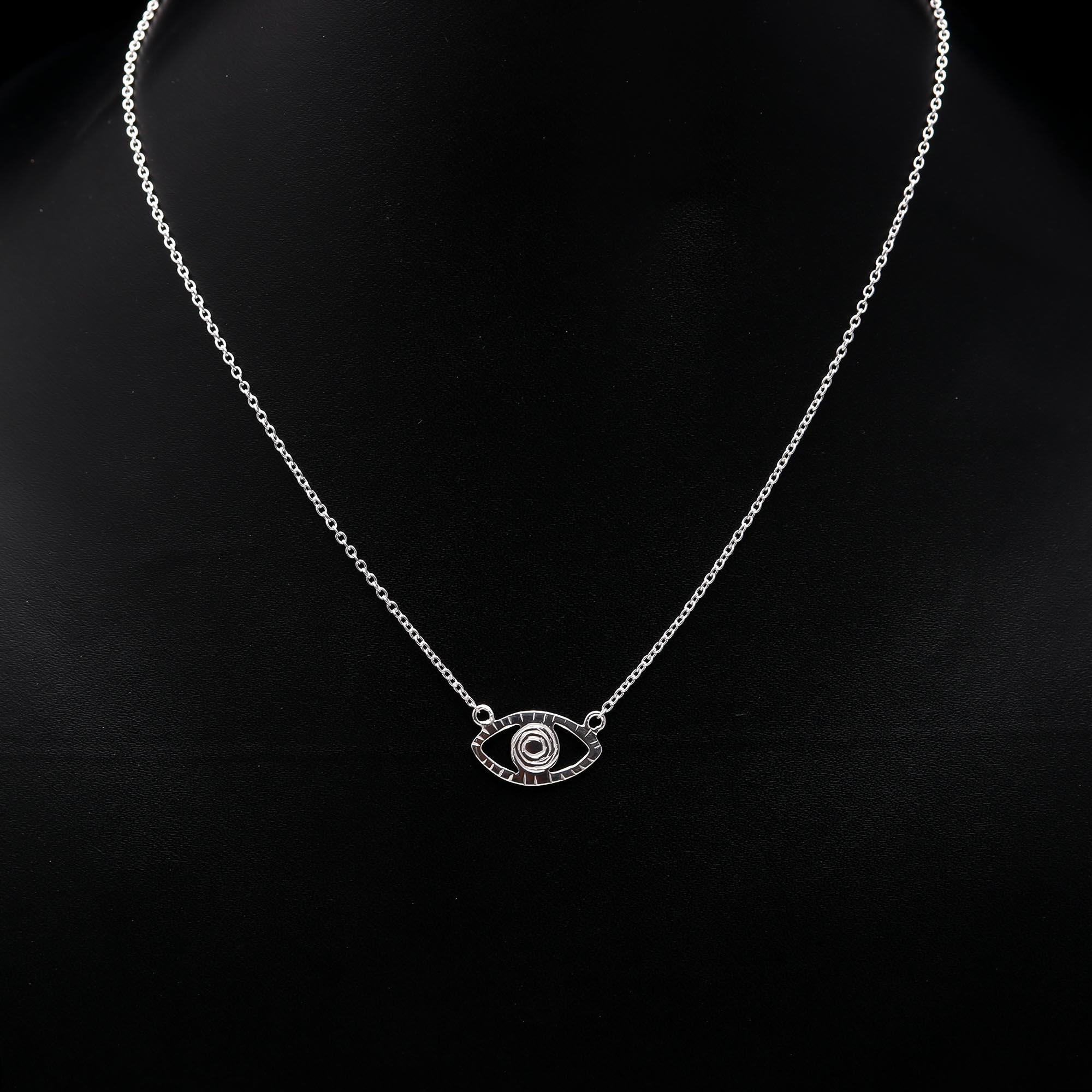 925 Silver Evil Eye Pendant Necklace