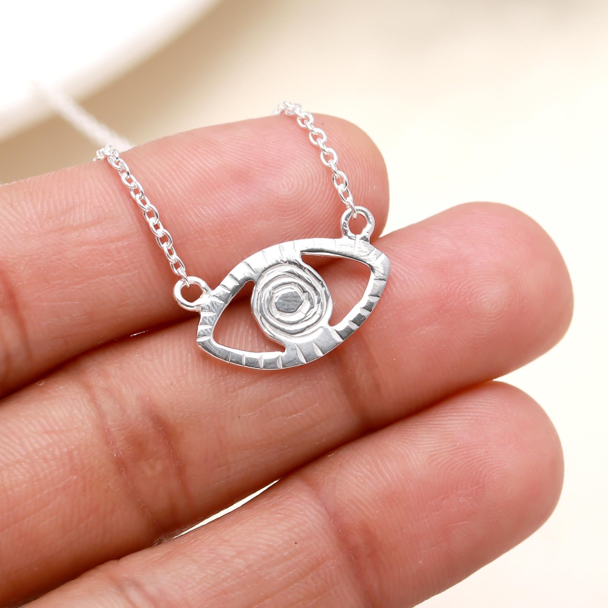 925 Silver Evil Eye Pendant Necklace