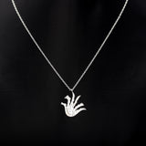 925 Silver Aloe Leaf Pendant Necklace