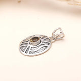 Craft Rose Gold Topaz Faceted Natural Gemstone Silver plated Pendant