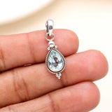 Handmade Pure Silver Aquamarine Pendant