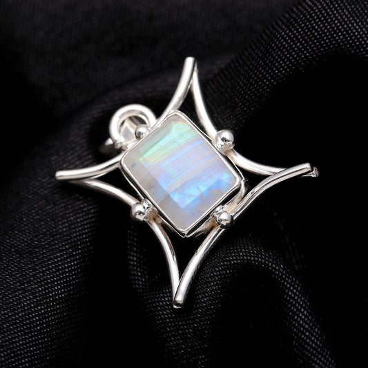 925 Sterling Silver Natural Moonstone Pendant