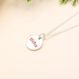 925 Silver Round “Aloha” Pendant Necklace