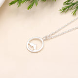 925 Silver Mountain Circle Pendant Necklace