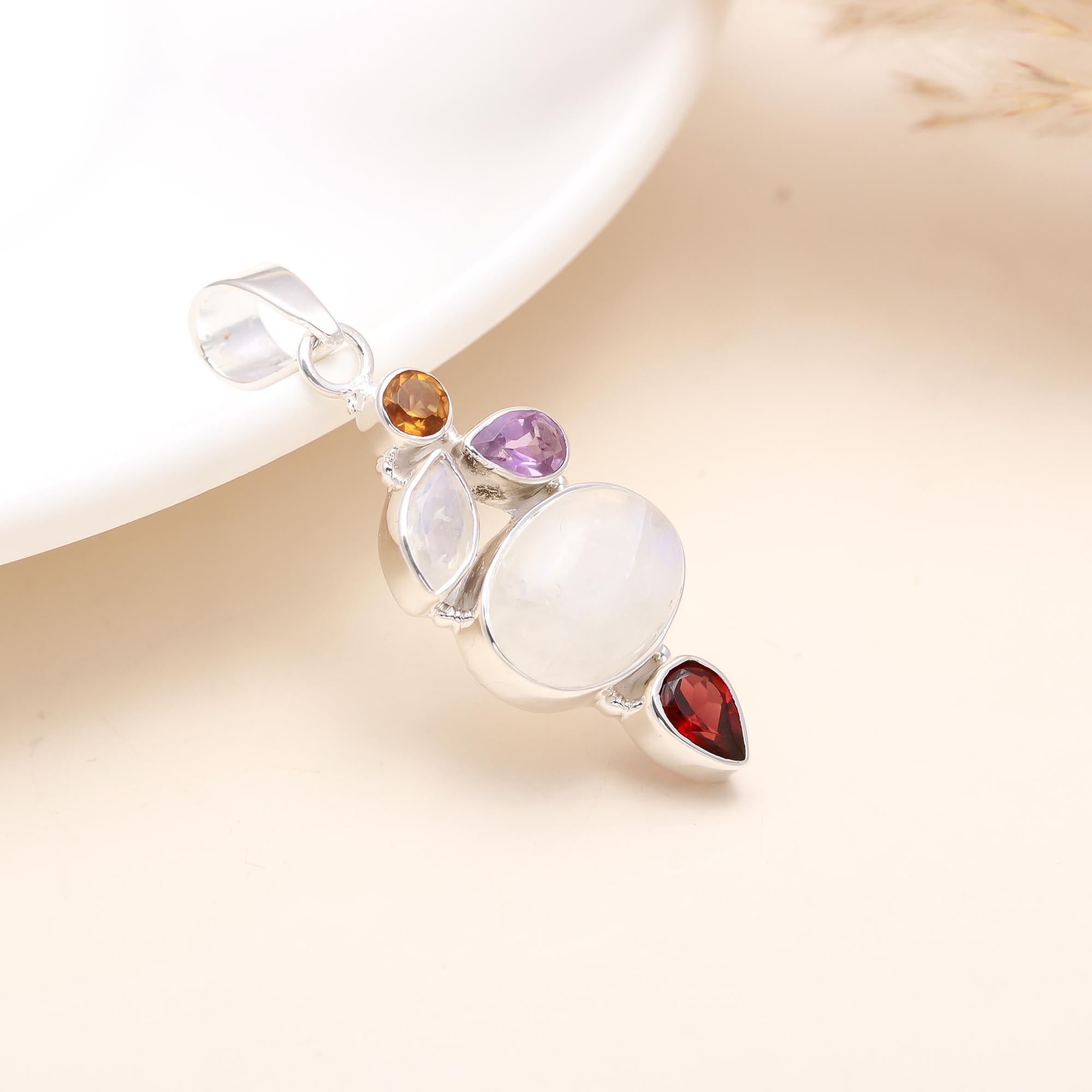 Pearl And Amethyst Handmade 925 Sterling Silver Pendant