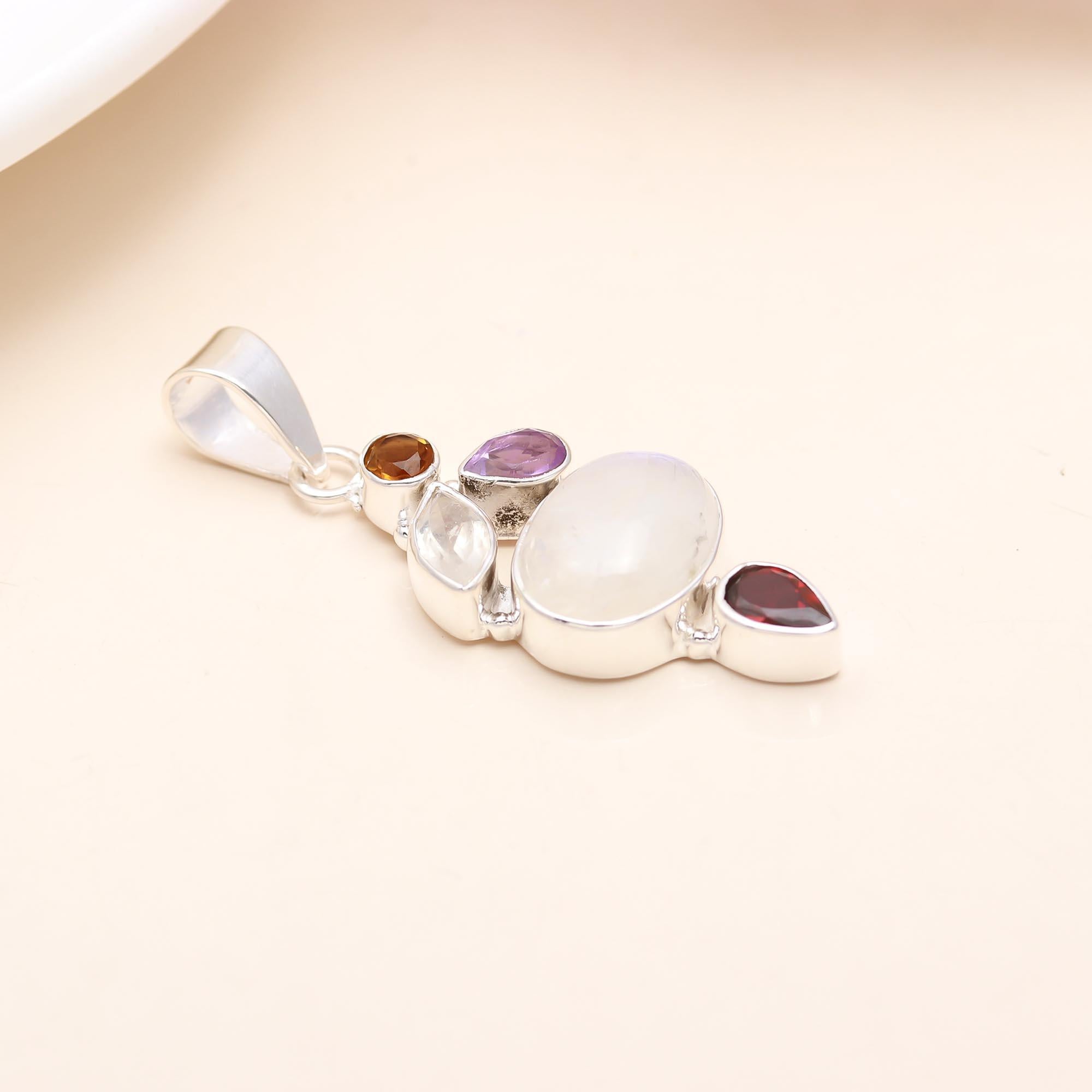 Pearl And Amethyst Handmade 925 Sterling Silver Pendant